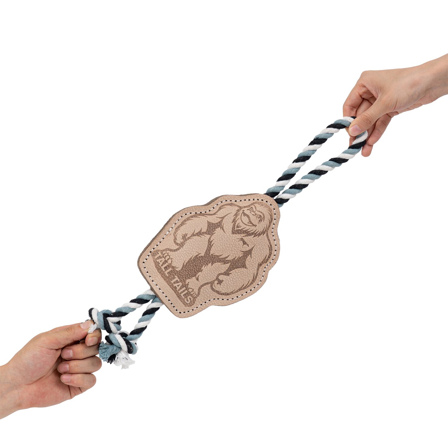 Tall Tails Natural Leather Big Foot Rope Tug Dog Toy, 16-Inch