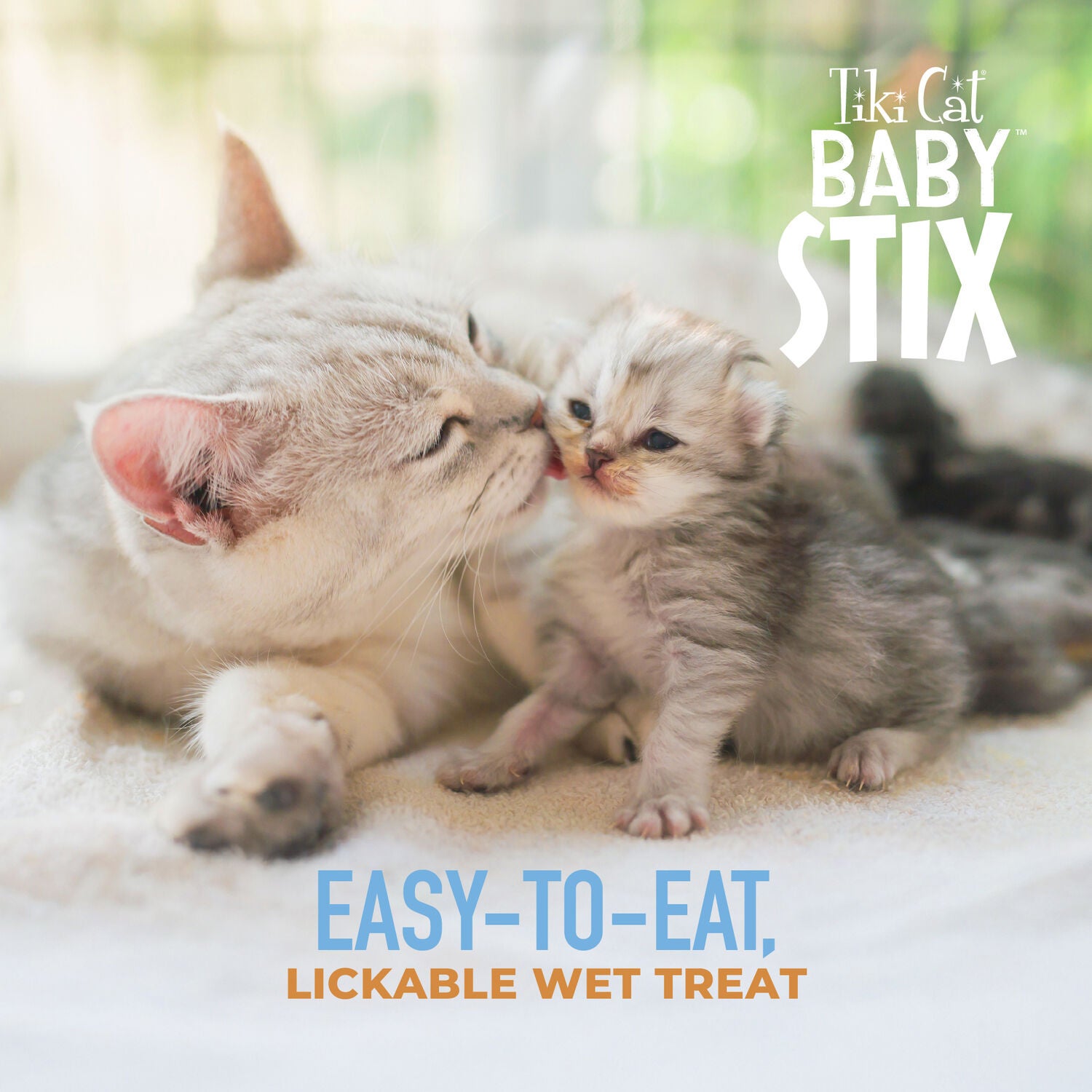 Tiki Cat Baby Stix Lickable Cat Treats, Chicken In Creamy Gravy, 42 0.28-Oz. Sachets Jar
