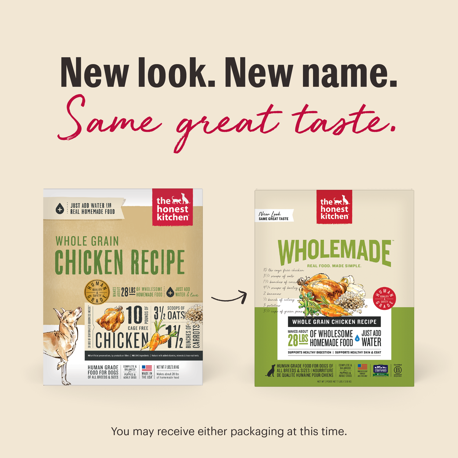 The Honest Kitchen Wholemade Whole Grain Chicken Recipe Dehydrated Dog Food, 7-Lb