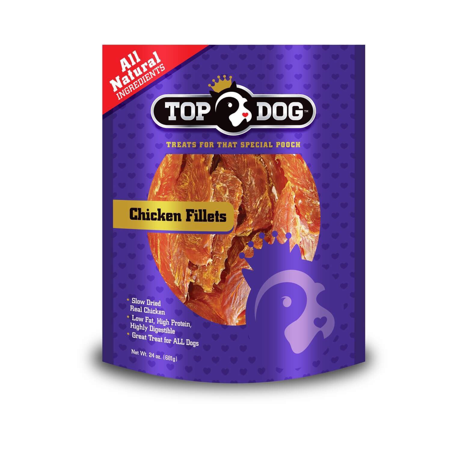 Top Dog Chicken Fillets Dehydrated Dog Treats