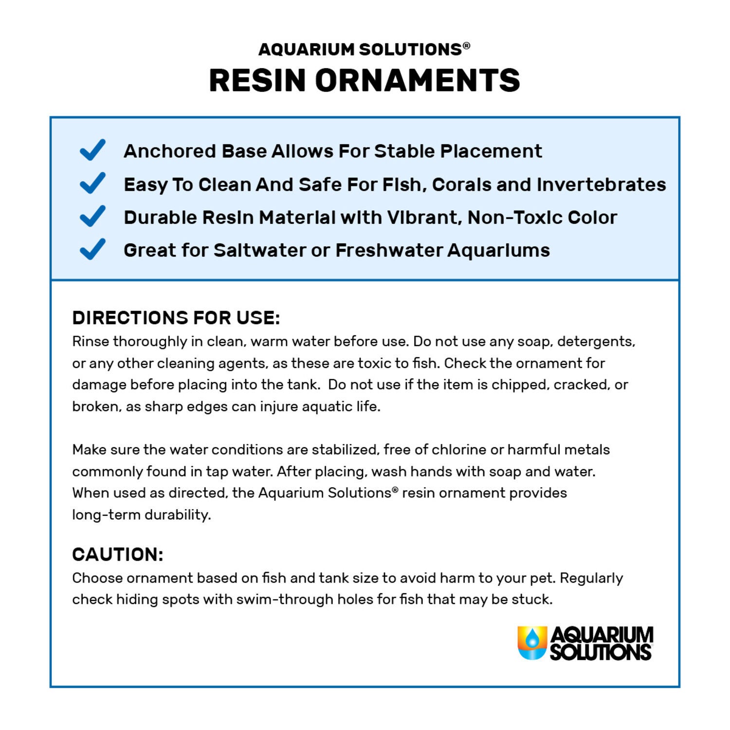 Aquarium Solutions Resin Ornament For Fish Aquariums, Holey Rock, Large