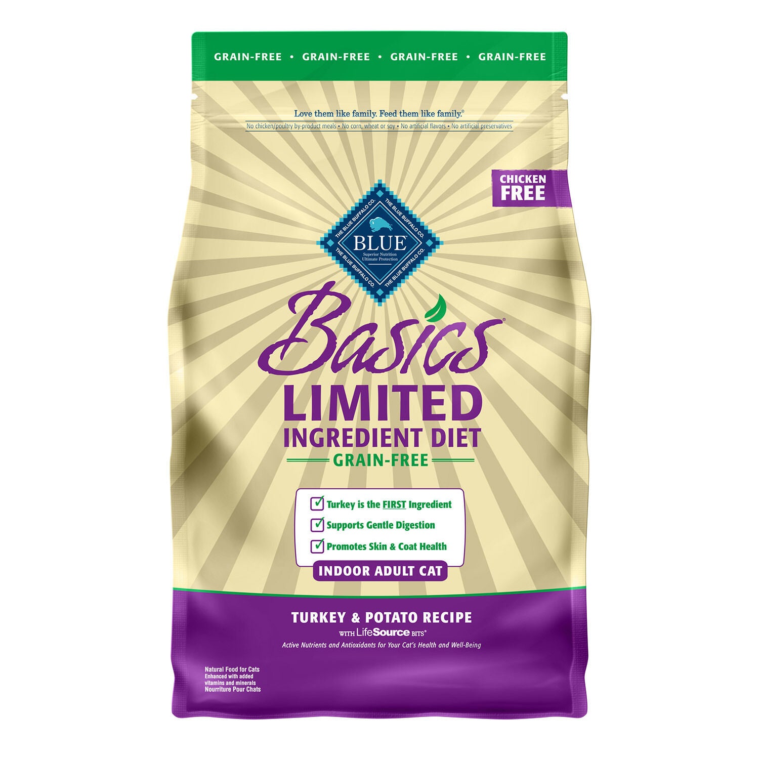 Blue Buffalo Basics Limited Ingredient Grain-Free Indoor Adult Turkey & Potato Recipe Cat Food