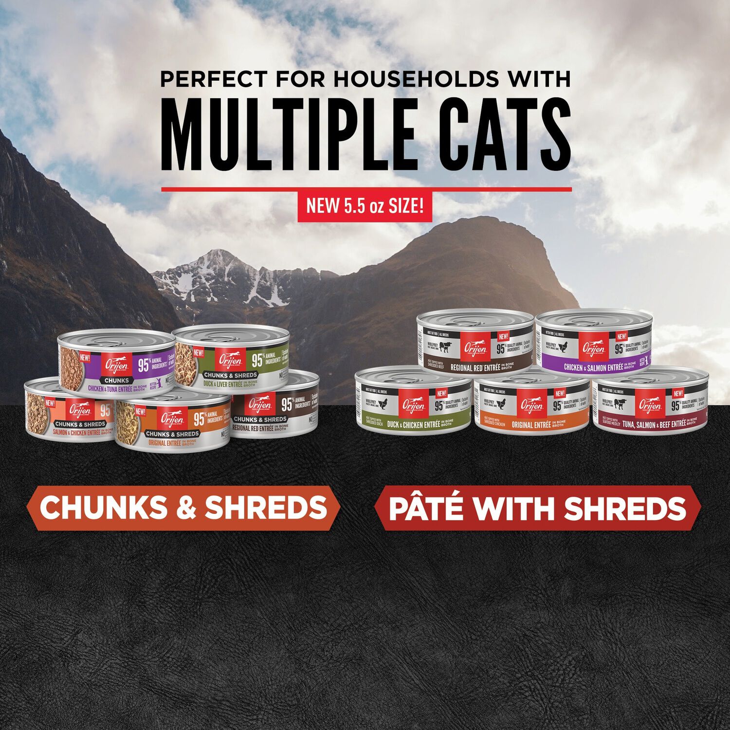 Orijen Chunks & Shreds Wet Cat Food, Salmon & Chicken Entree, 3-Oz Pack Of 12