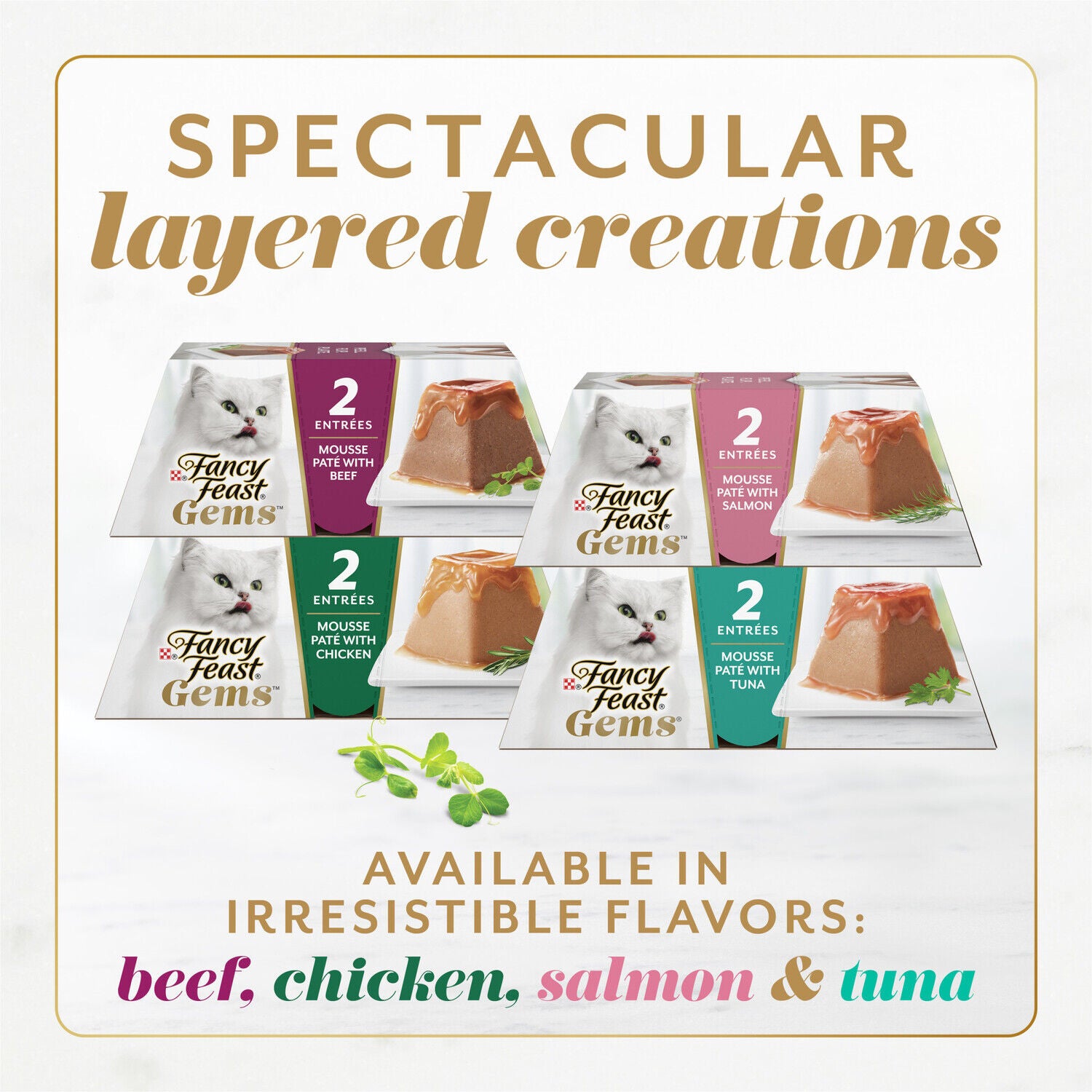 Fancy Feast Gems Pate Cat Food Mousse Salmon Or Tuna And A Halo Of Savory Gravy Wet Cat Food Variety Pack - (1) 8 Ct. Box
