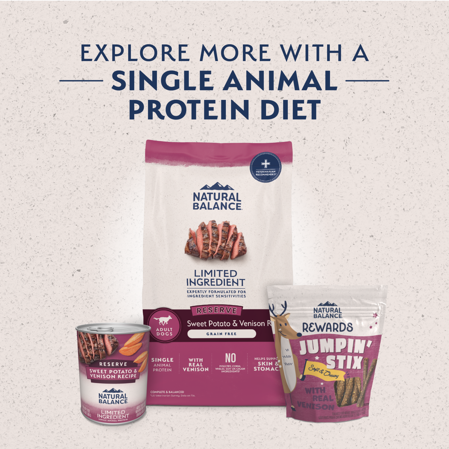 Natural Balance Limited Ingredient Reserve Grain Free Sweet Potato & Venison Recipe Dry Dog Food, 4-Lb