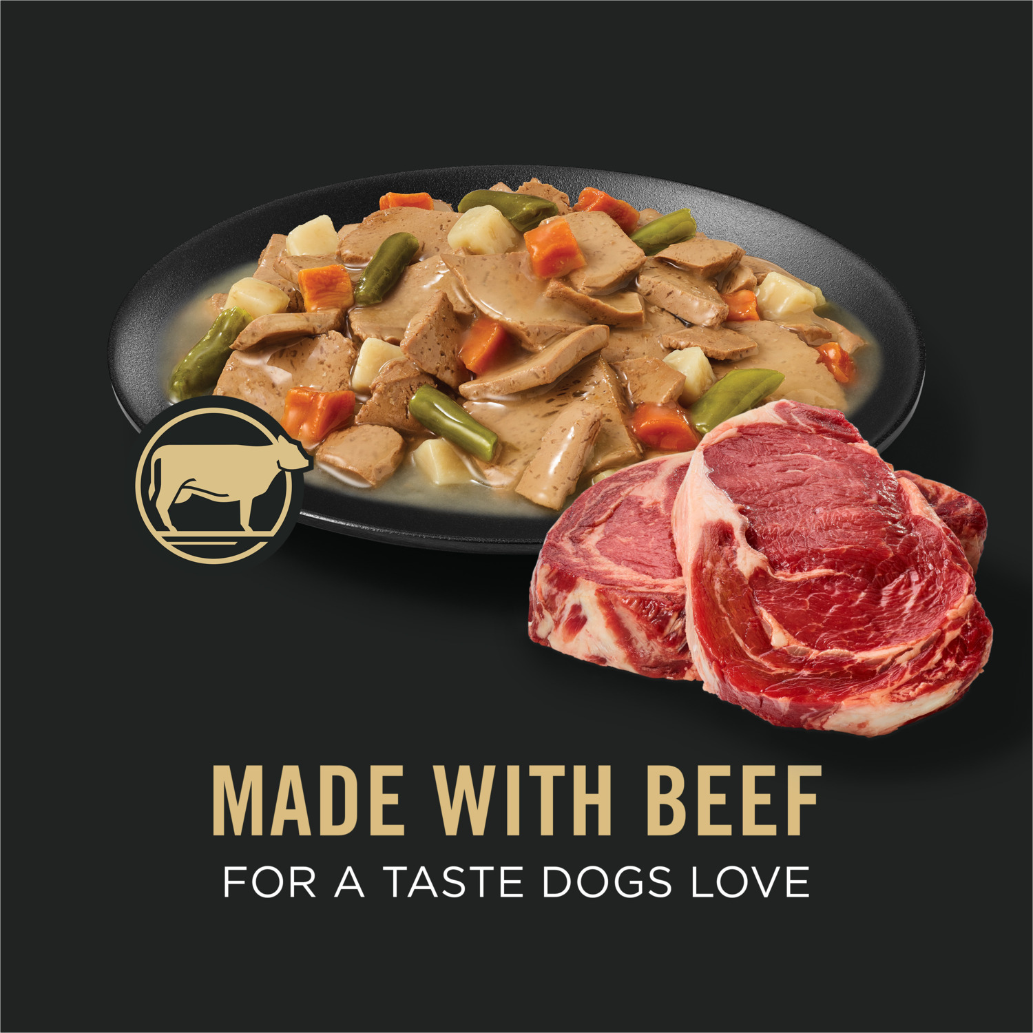 Purina Pro Plan Complete Essentials, Beef And Vegetables Entree In Wet Dog Food Gravy, 13-Oz