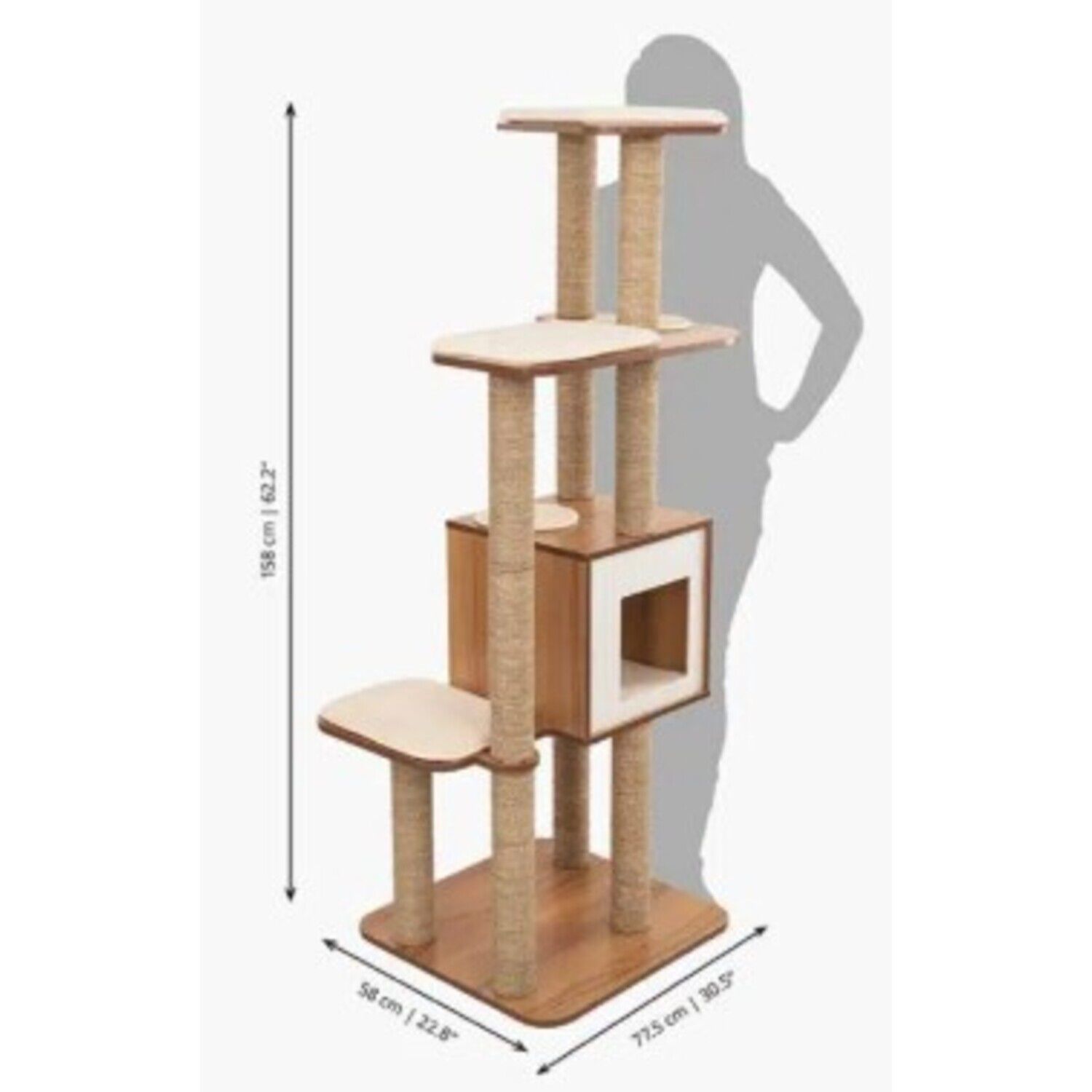 Catit Vesper High Base Extra Large Cat Tree, Walnut