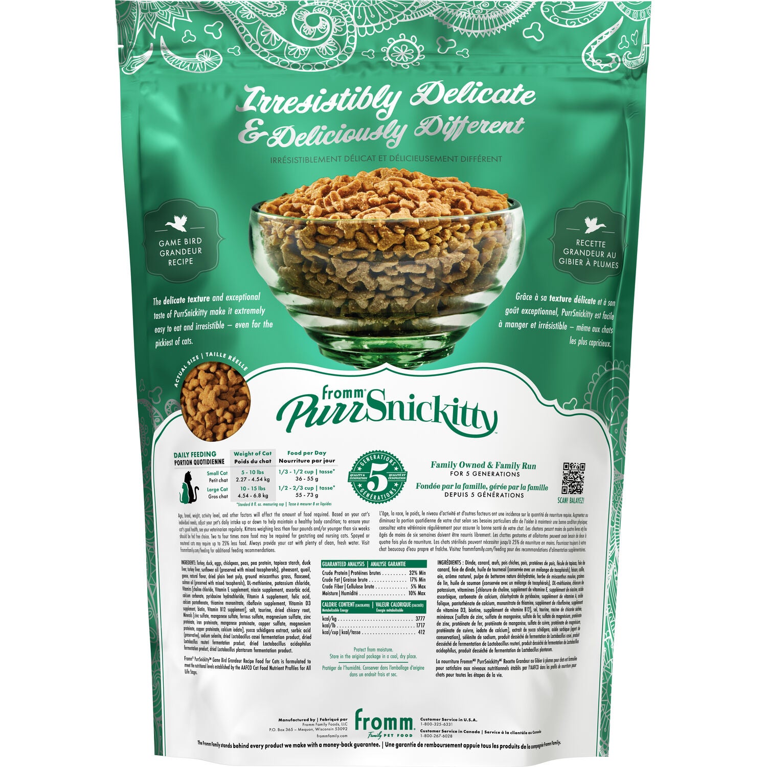Fromm Purrsnickitty Game Bird Grandeur Dry Cat Food, 10-Lb