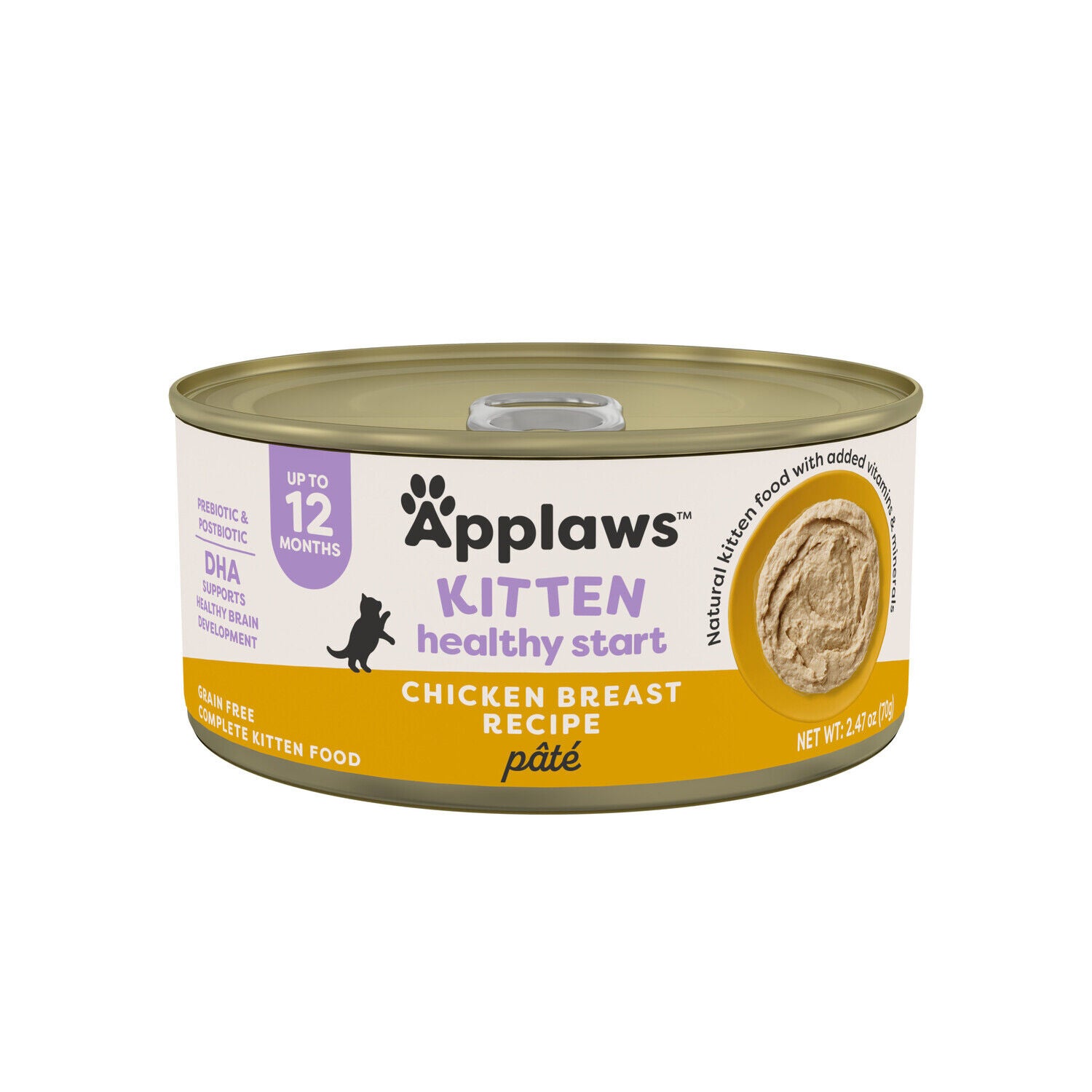 Applaws Kitten Healthy Start Chicken Breast Recipe Pat&eacute; Wet Cat Food, 2.47-Oz - 12 Pack