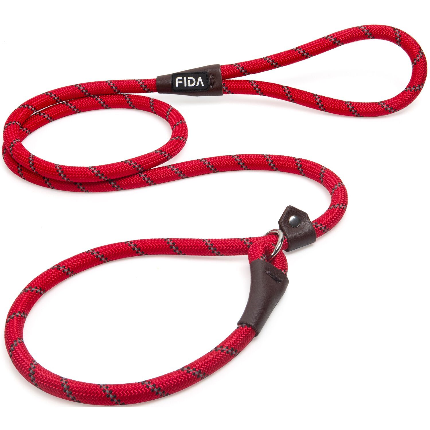 Fida Pet Rope Slip Training Leash, Red, 6-Ft