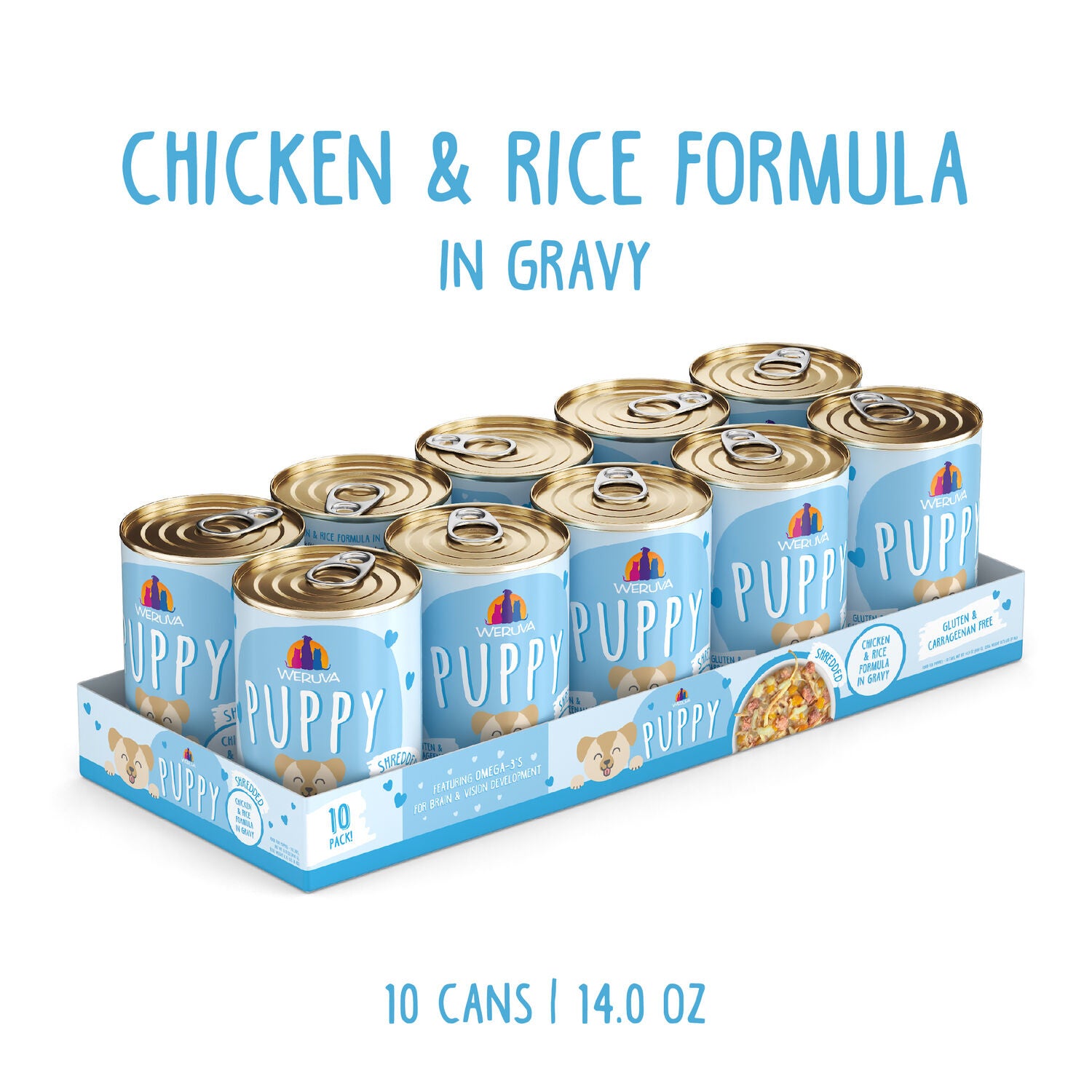 Weruva Puppy Chicken & Rice In Gravy Wet Dog Food, 14-Oz Pack Of 10