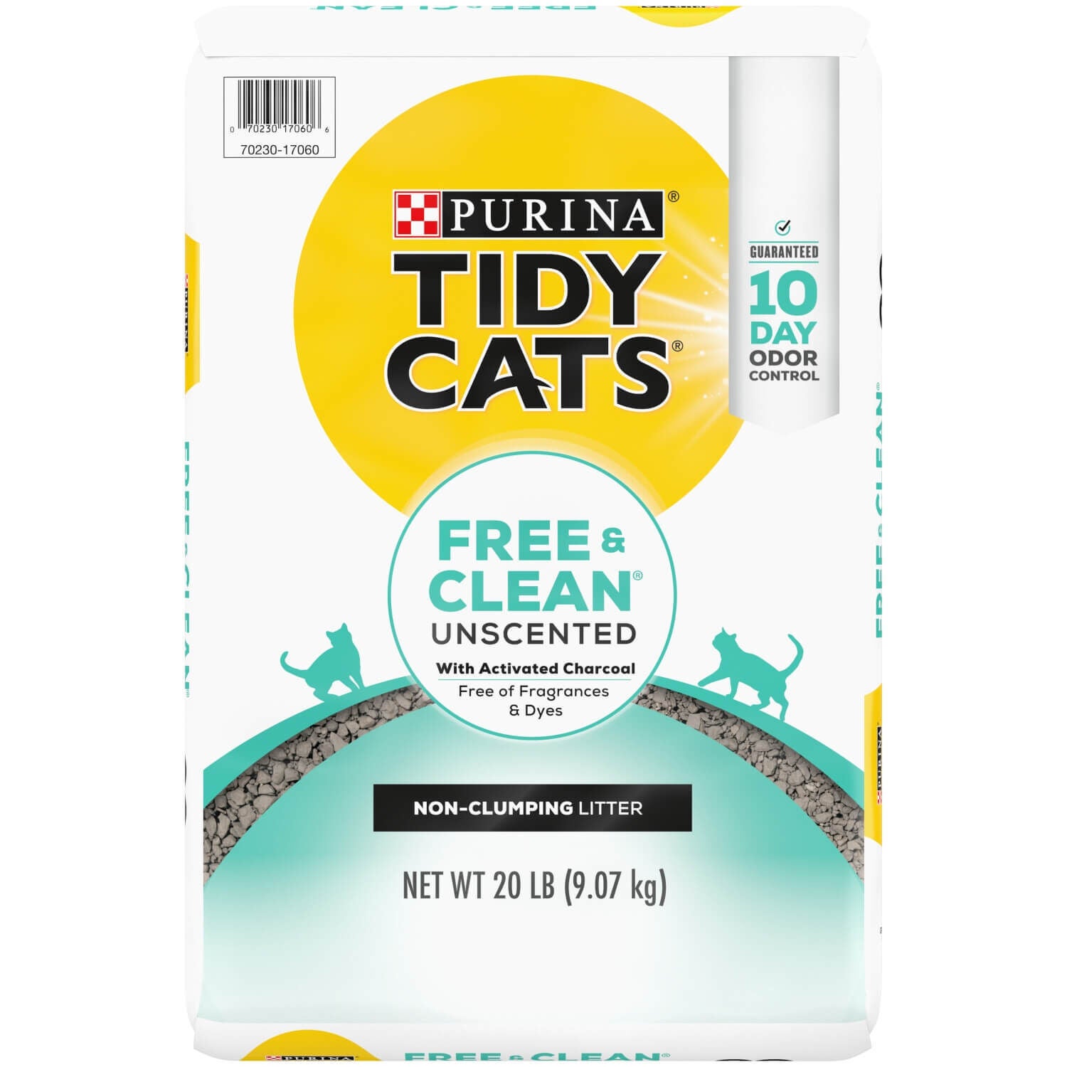 Tidy Cats Free And Clear Unscented Non-Clumping Cat Litter With Activated Charcoal