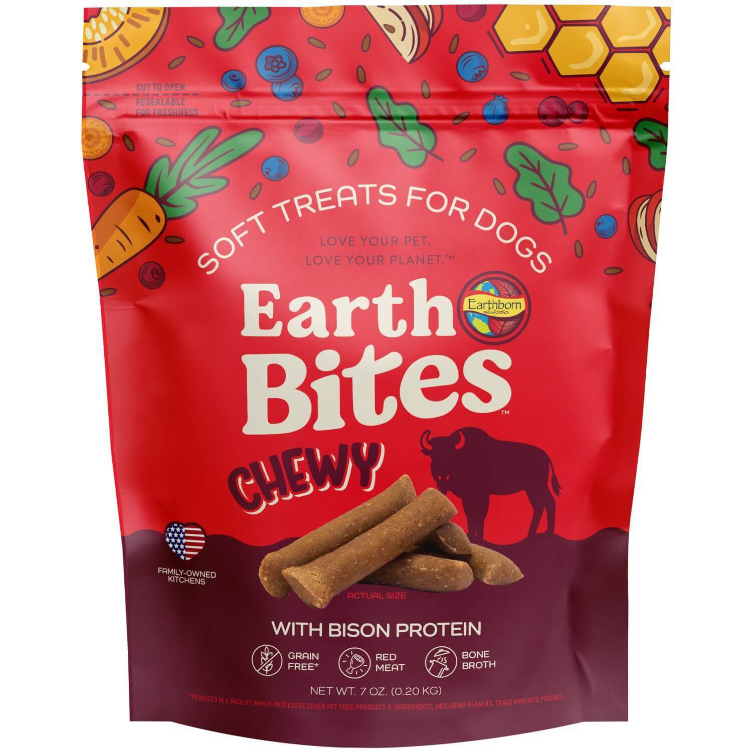 Earthborn Holistic Earthbites Chewy Soft Dog Treats With Bison Protein