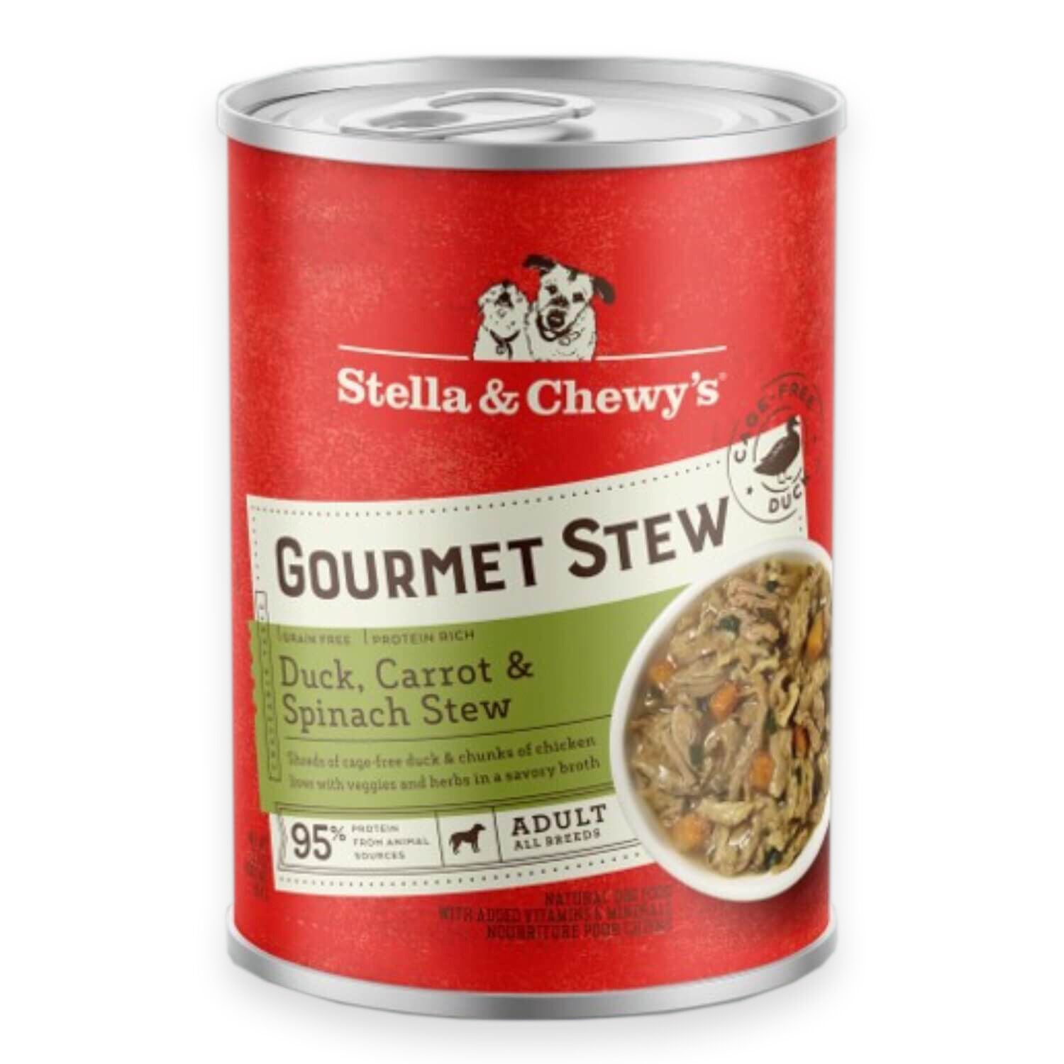 Stella & Chewy's Grain-Free Gourmet Stew Duck, Carrot & Spinach Stew Wet Dog Food