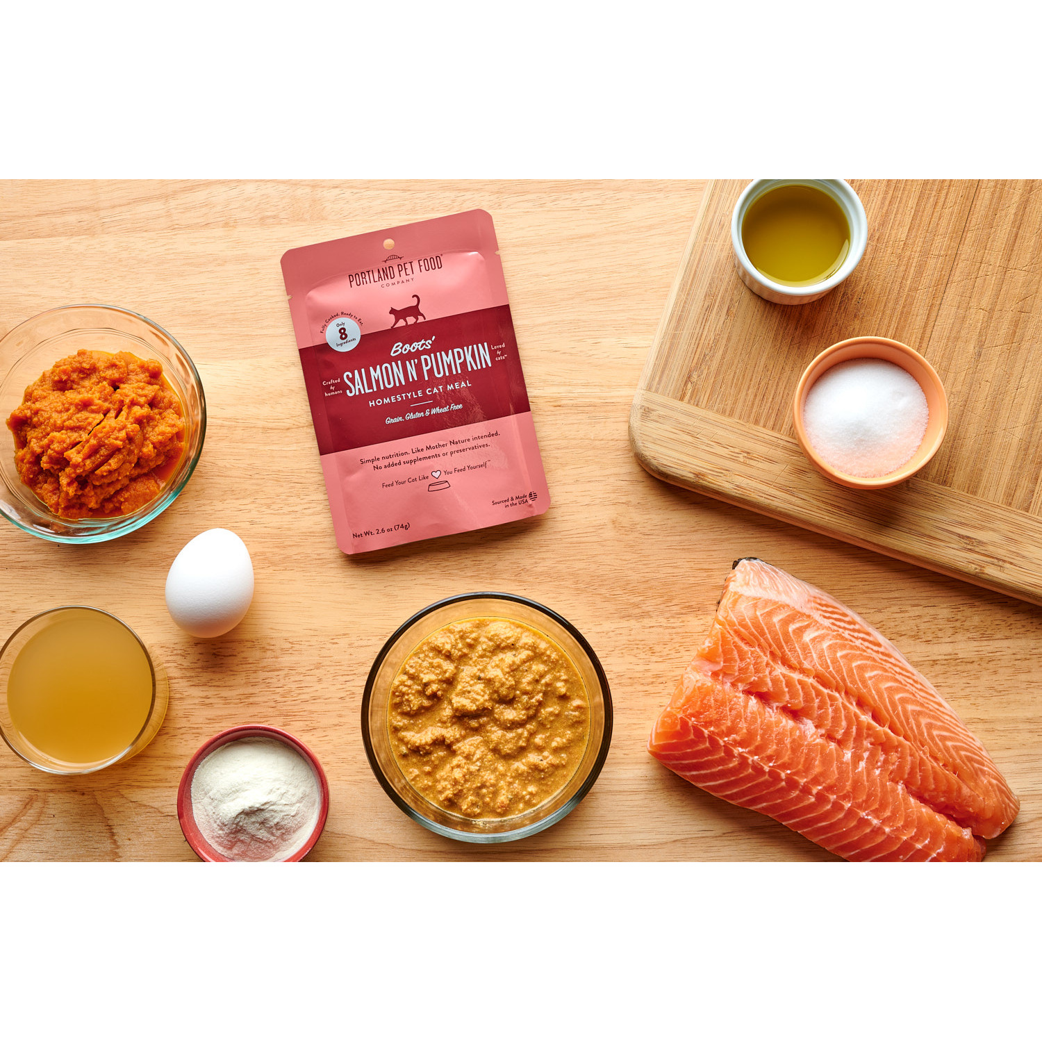 Portland Pet Food Company Boots' Salmon N' Pumpkin Grain, Gluten & Wheat Free Wet Cat Food, 2.6Oz