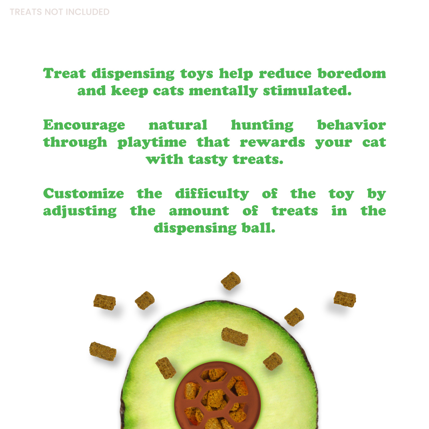 Meowijuana Knock N' Nibble Avocado Refillable Treat Dispensing Cat Toy