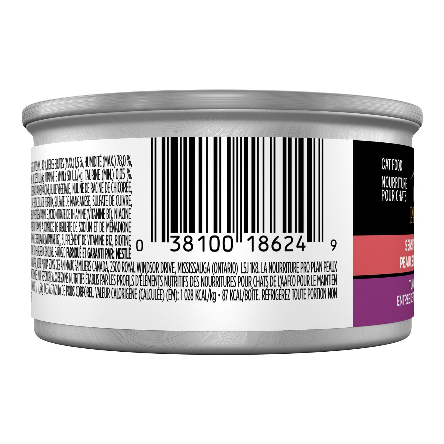 Purina Pro Plan Sensitive Skin And Stomach Tuna And Oat Meal Pate Wet Cat Food, 3-Oz - 24 Pack