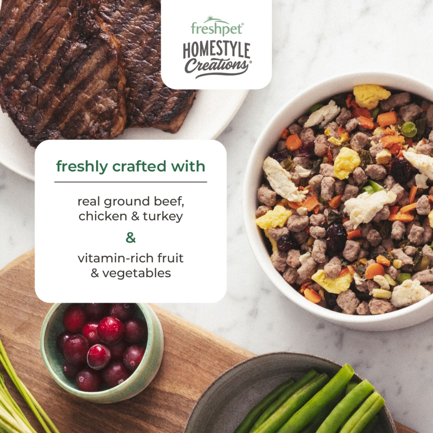 Freshpet Homestyle Creations Fresh Dog Food - Beef, Chicken & Turkey Recipe, 1-Lb Bag