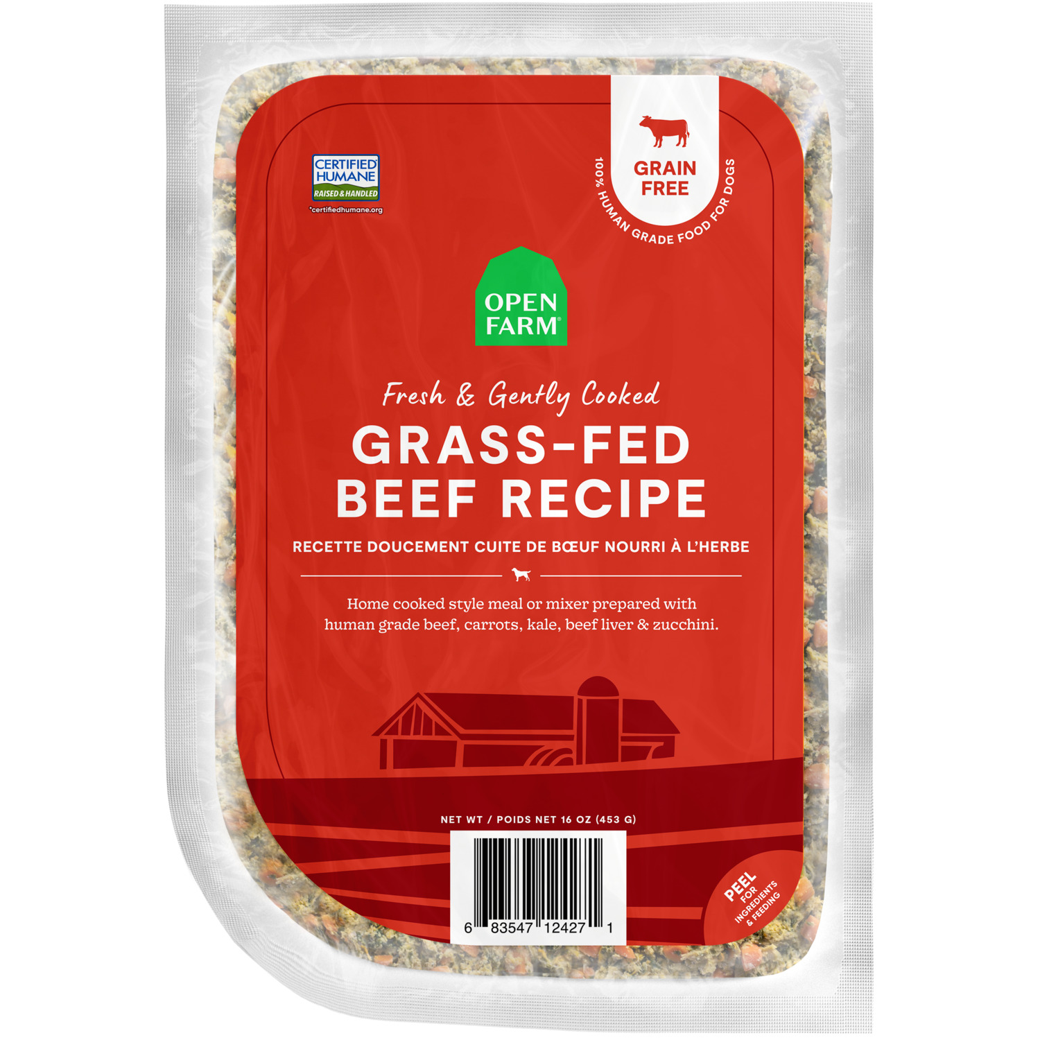 Open Farm Gently Cooked Grain-Free Grass-Fed Beef Recipe Frozen Dog Food
