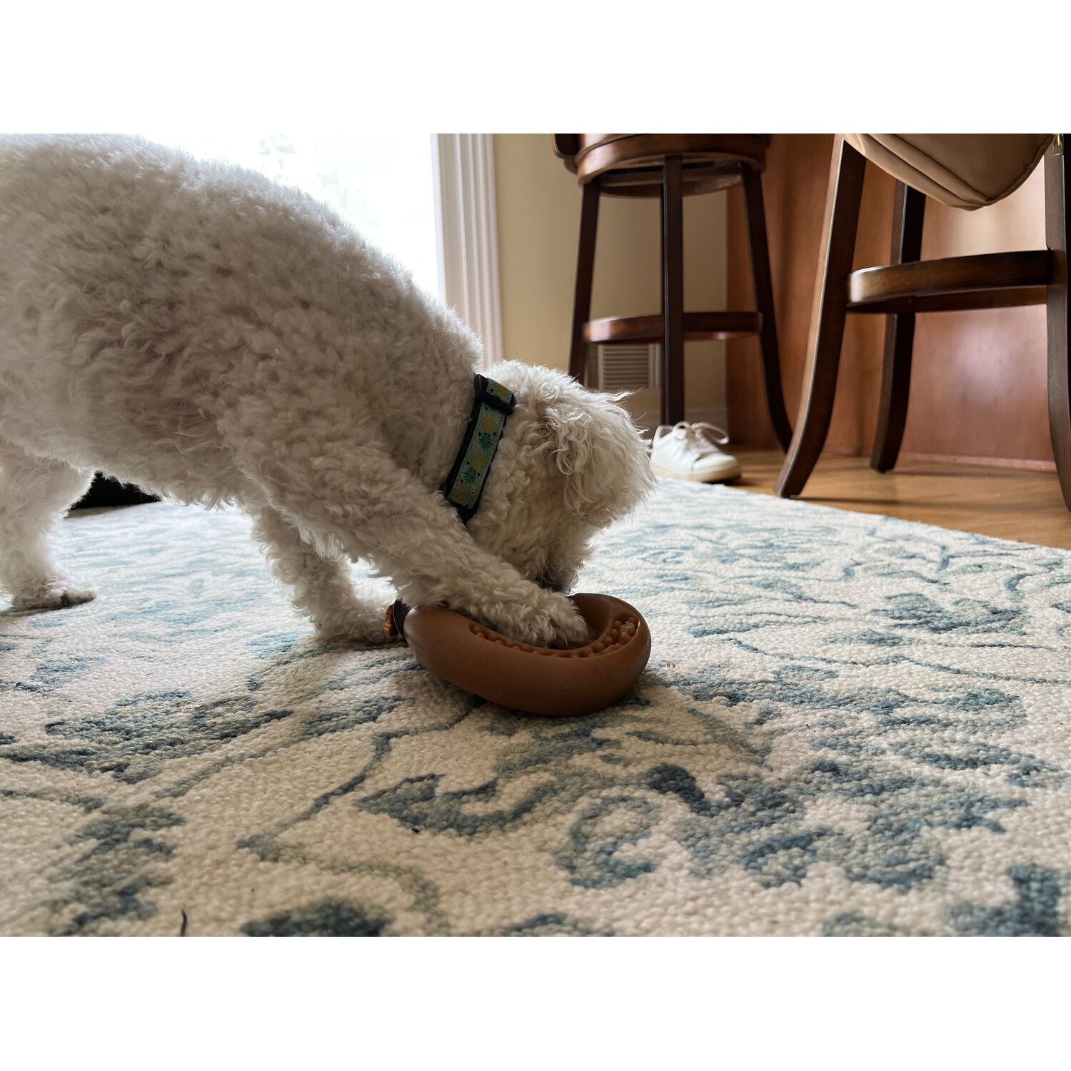 Tall Tails Wiggle Waffle Chew Textured Bacon Scented Dog Toy, 4" Medium