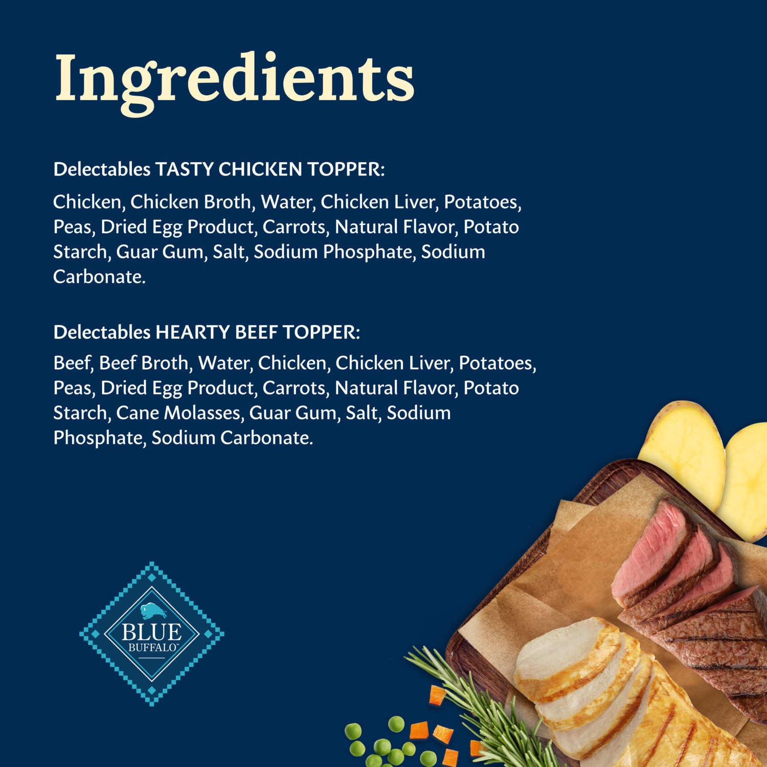 Blue Buffalo Delectables Chicken & Beef Dinner Variety Pack Grain-Free Wet Dog Food Topper, 3-Oz - Pack Of 12