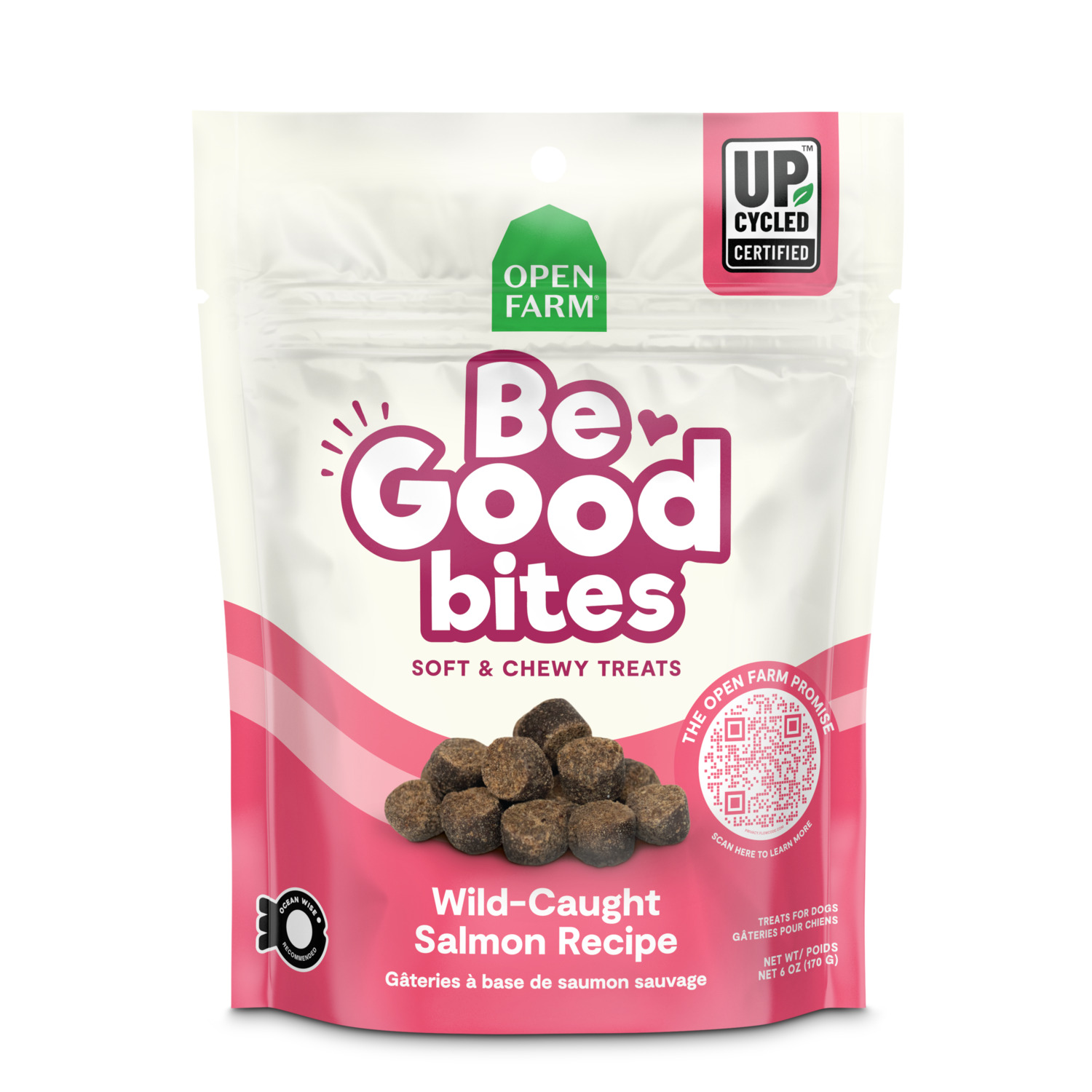 Open Farm Be Good Bites Wild-Caught Salmon Recipe Soft & Chewy Dog Treats, 6-Oz Bag