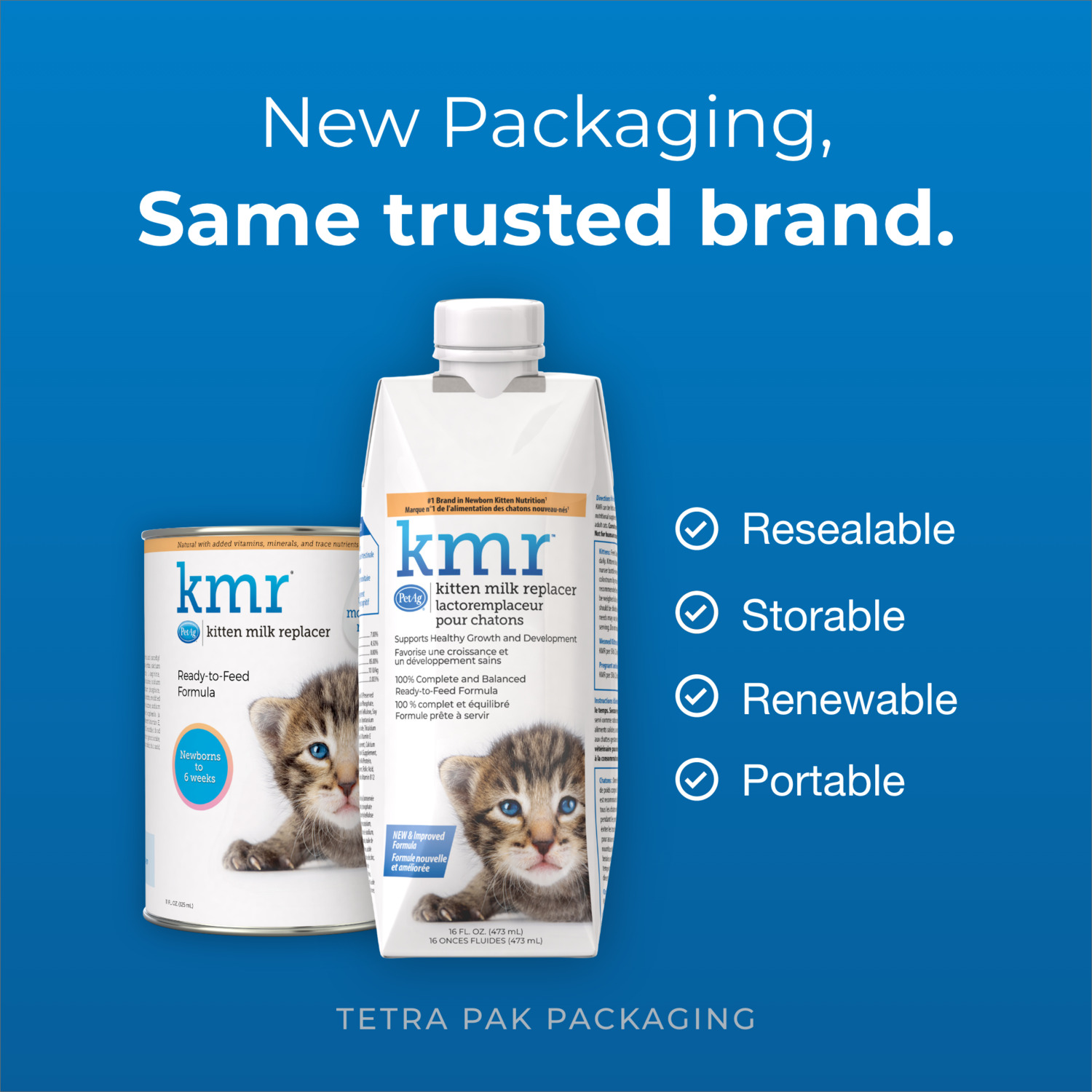Petag Kitten Milk Replacer Liquid Kitten Supplement, 16-Fl Oz