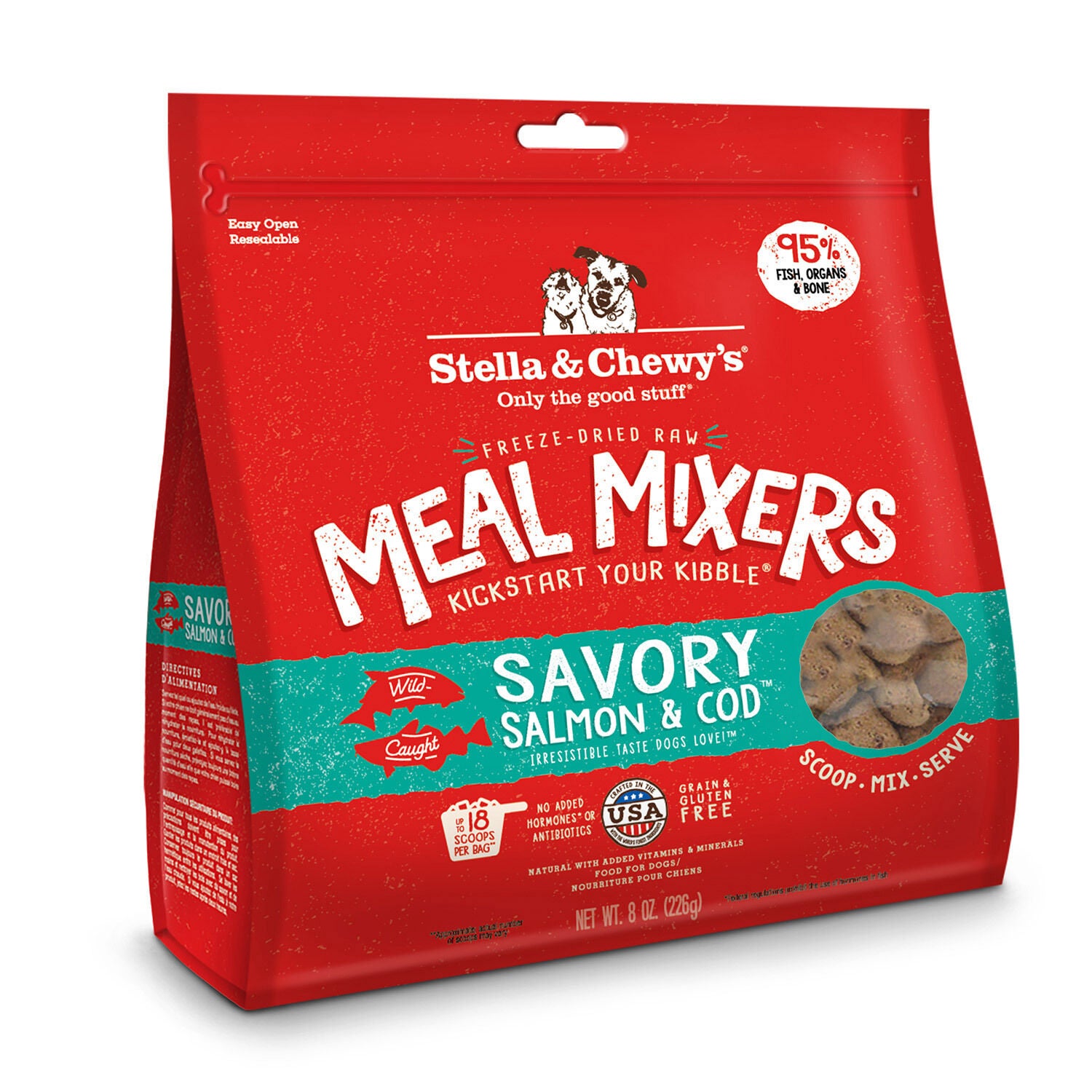 Stella Chewy's Freeze-Dried Raw Savory Salmon Cod Meal Mixers