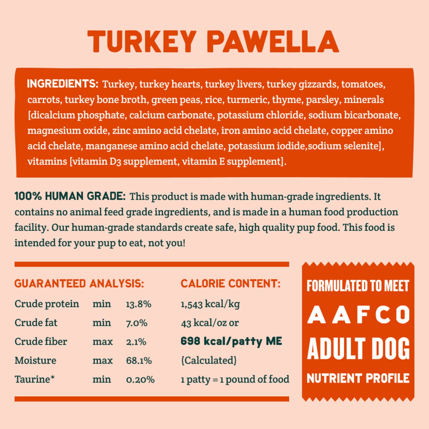 A Pup Above Gently Cooked With Friendly Grains Frozen Dog Food, Turkey Pawella Recipe With Bone Broth, 7-Lb