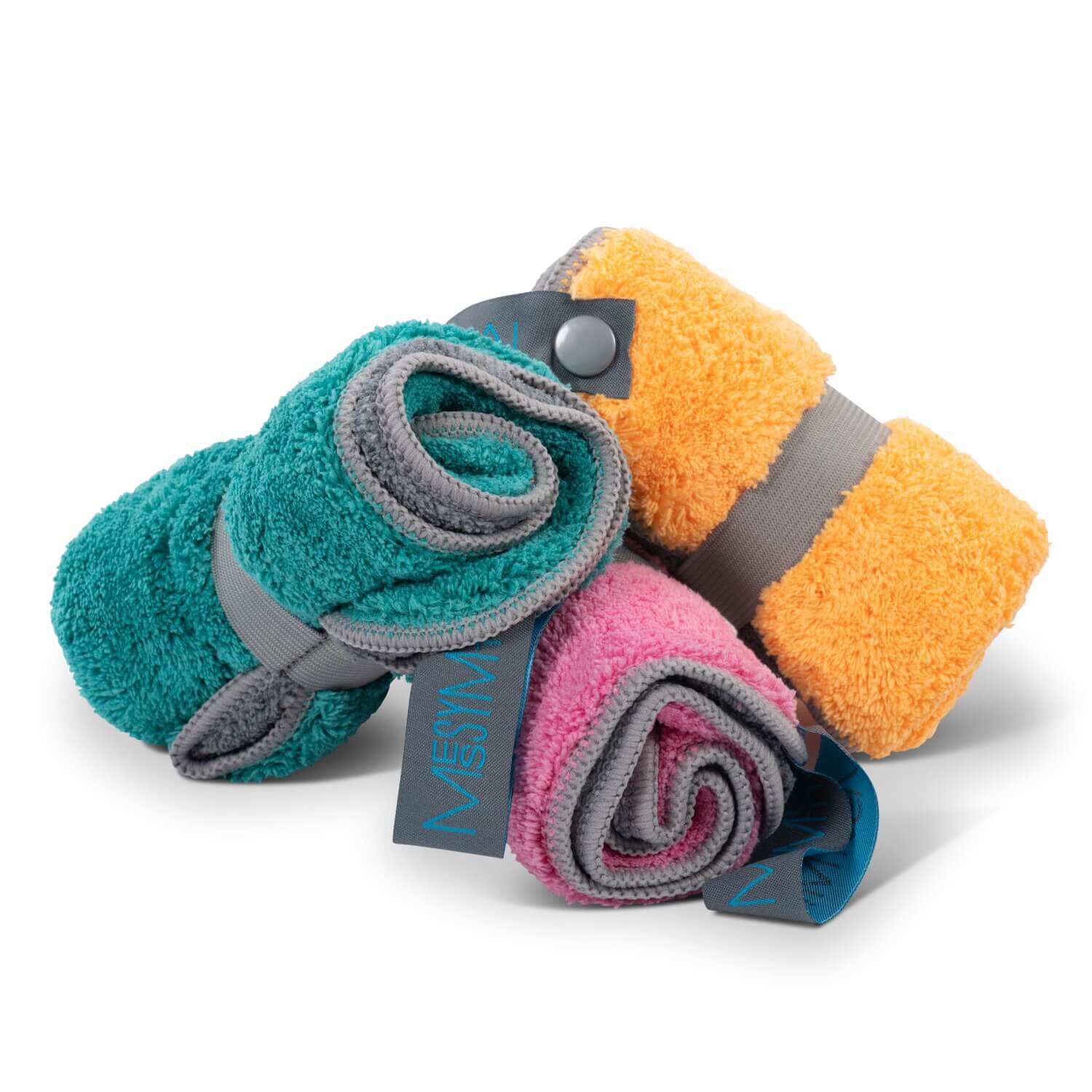 Messy Mutts Microfiber Dual Sided Emergency Mini Pet Towel With Clip - Assorted Colors