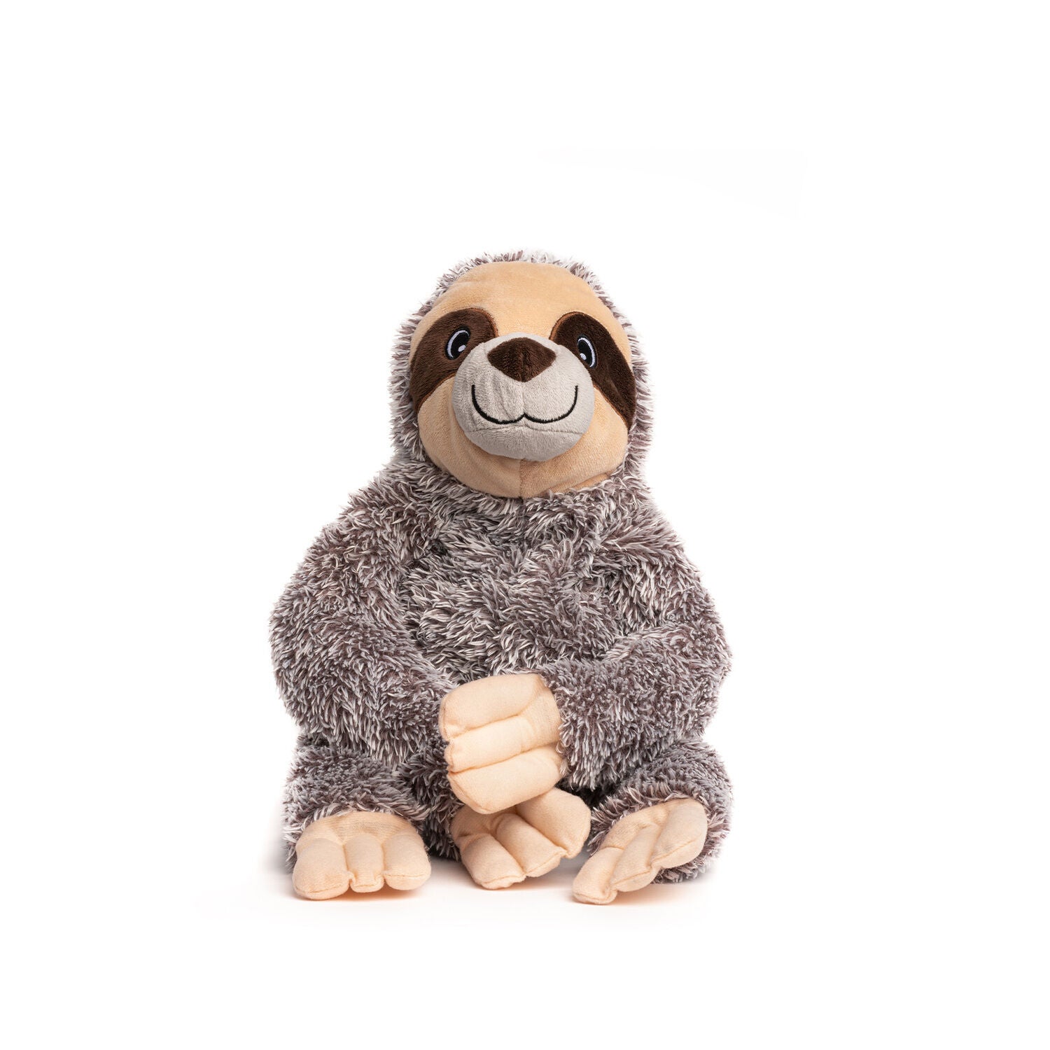 Fabdog Fluffy Sloth Cuddly Plush Squeaky Dog Toy, 17"