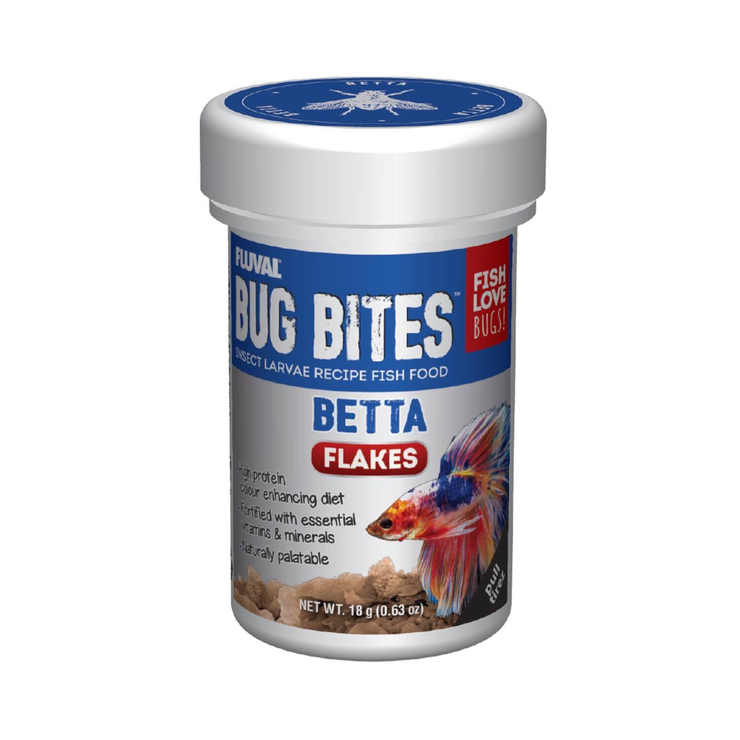 Fluval Bug Bites Betta Color Enhancing Food Flakes 0.64Oz