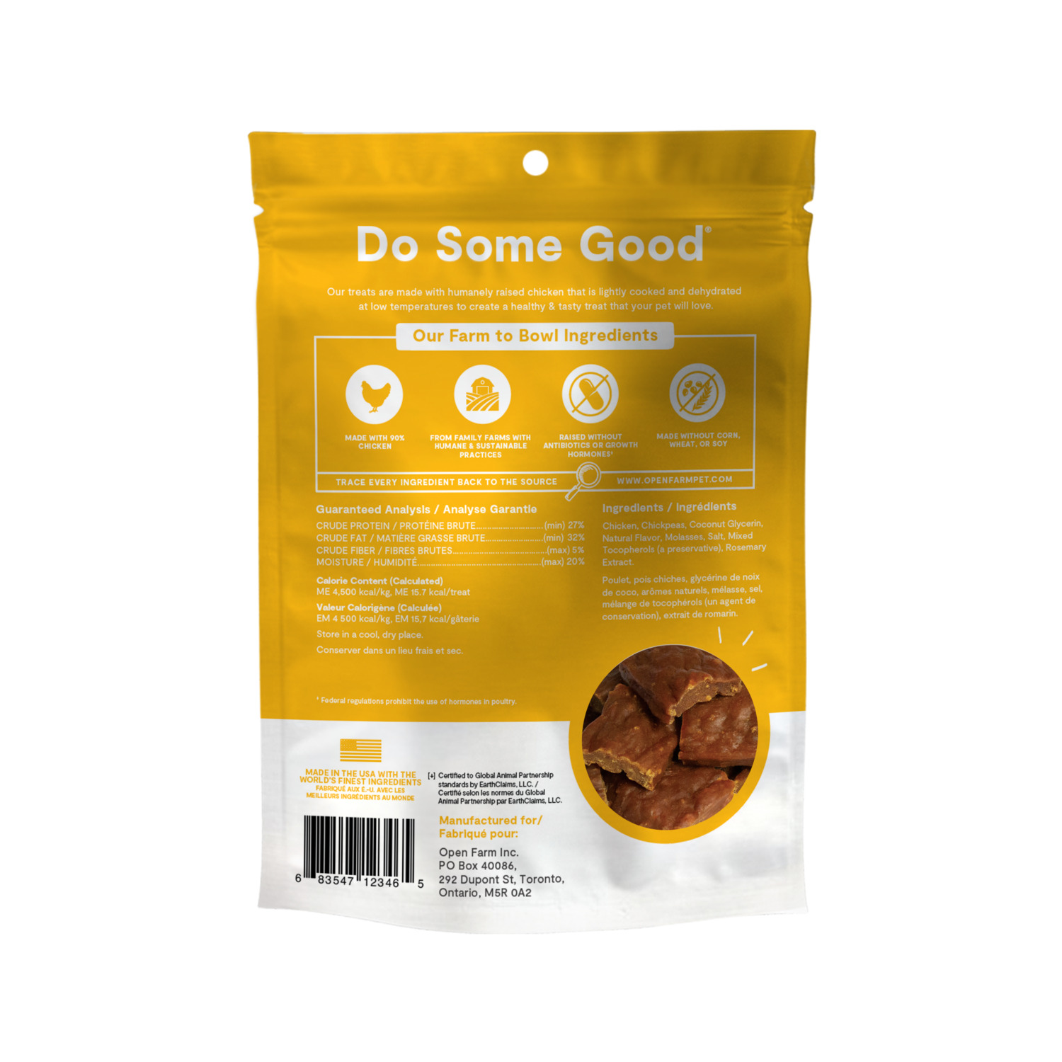 Open Farm Dehydrated Soft & Chewy Dog Treats, Chicken Recipe, 2.5Oz