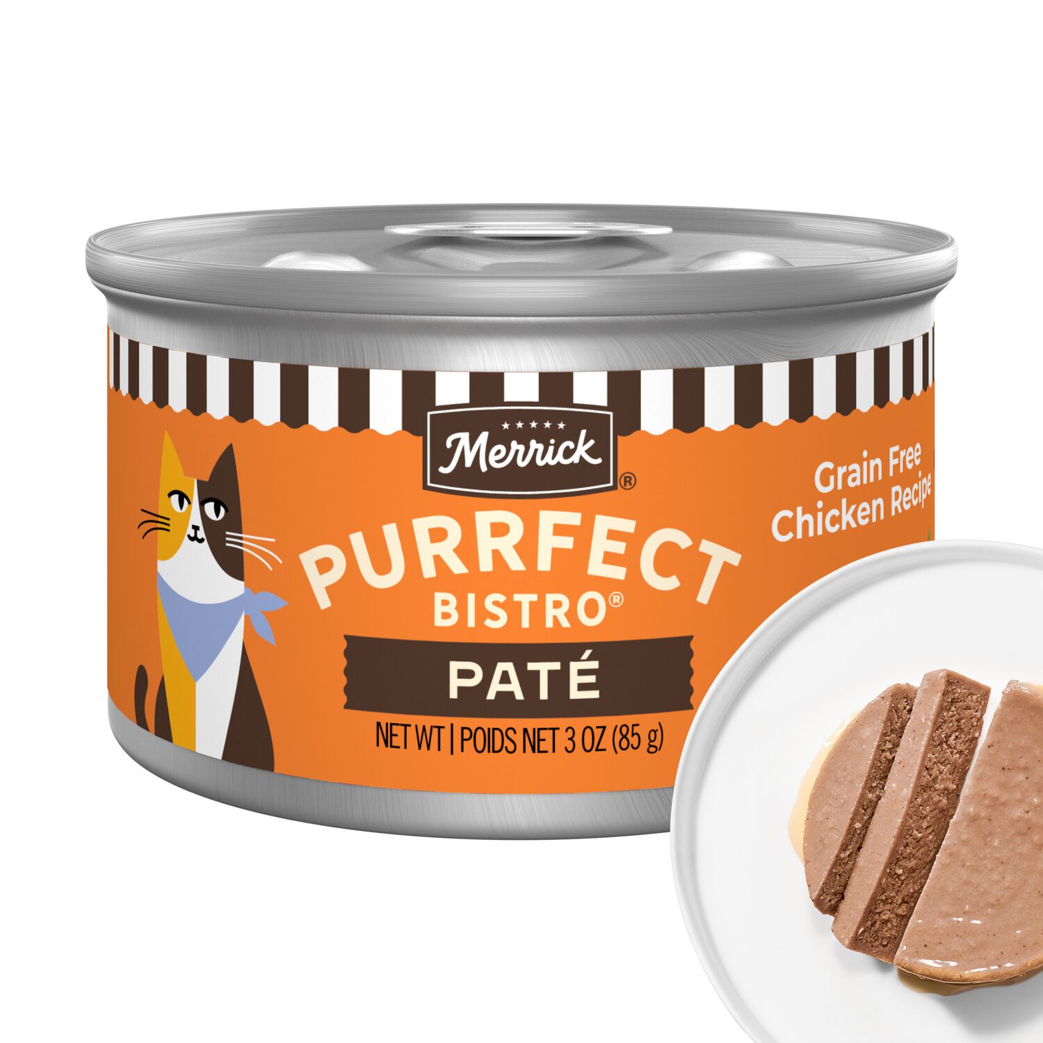 Merrick Purrfect Bistro Chicken Recipe Pate Grain-Free Wet Cat Food, 3-Oz Can Pack Of 24