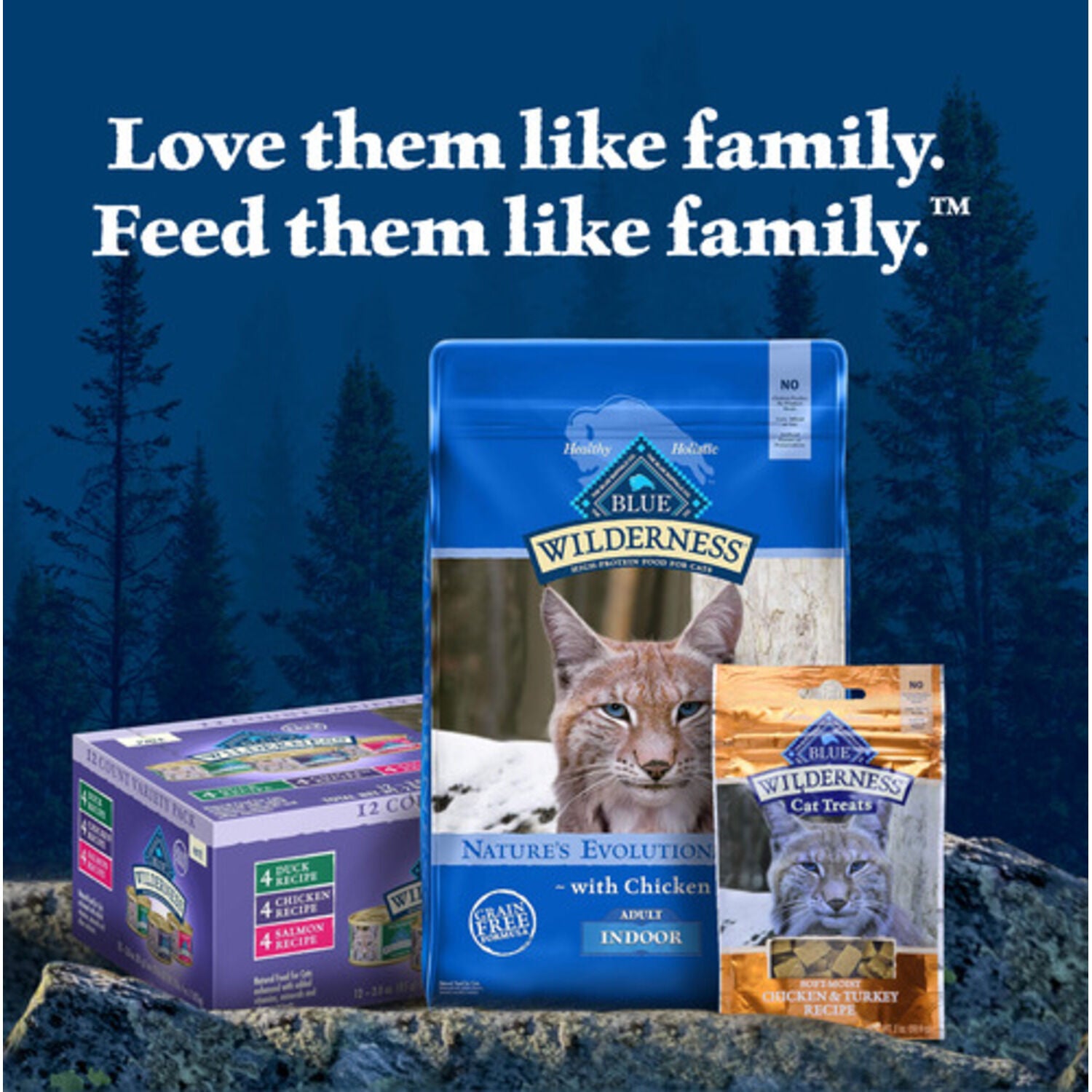 Blue Buffalo Wilderness Wet Cat Food, Chicken, Salmon & Duck Pate Variety Pack, 3-Oz Pouch - Pack Of 12
