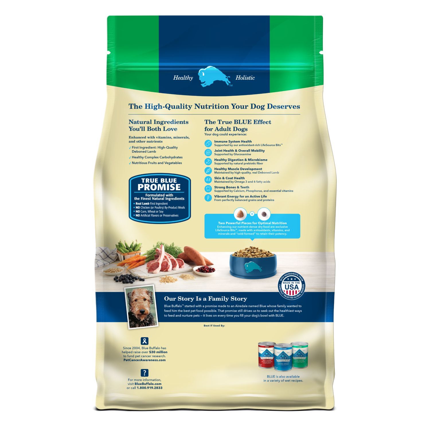 Blue Buffalo Life Protection Lamb & Brown Rice Adult Dog Food, 15-Lb