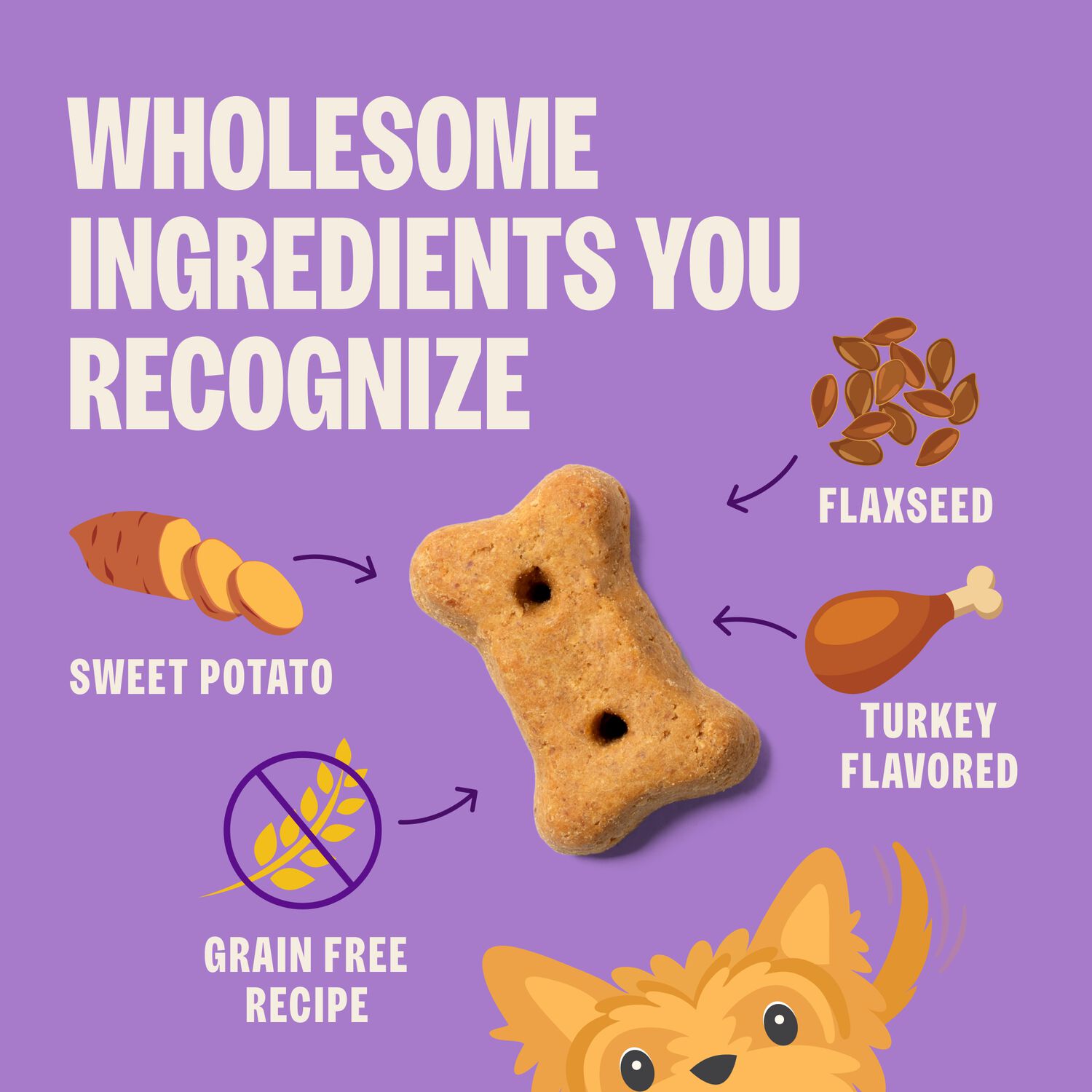Old Mother Hubbard By Wellness All The Fixins Grain-Free Crunchy Biscuits Dog Treats, Turkey & Sweet Potato, 16-Oz