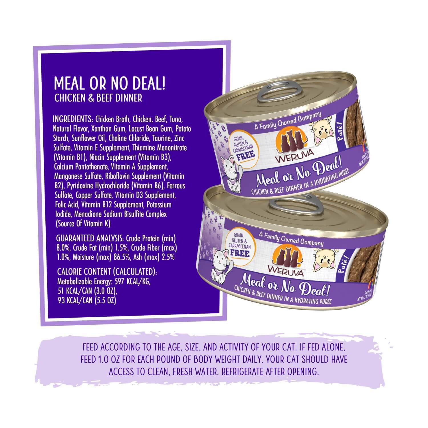 Weruva Classic Cat Pat&eacute; Meal Or No Deal! With Chicken & Beef Wet Cat Food