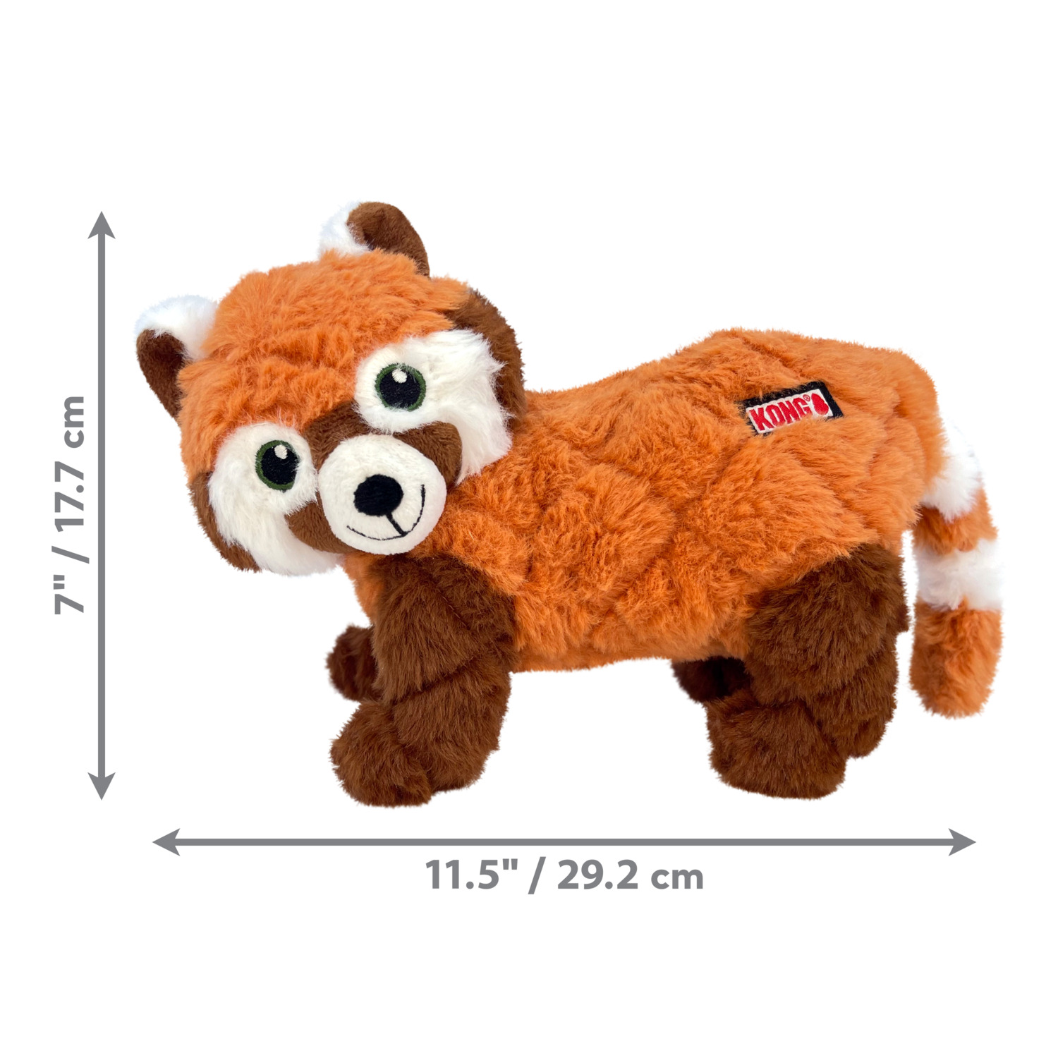 Kong Scampers Plush Squeaky Red Panda Dog Toy, 11.5"