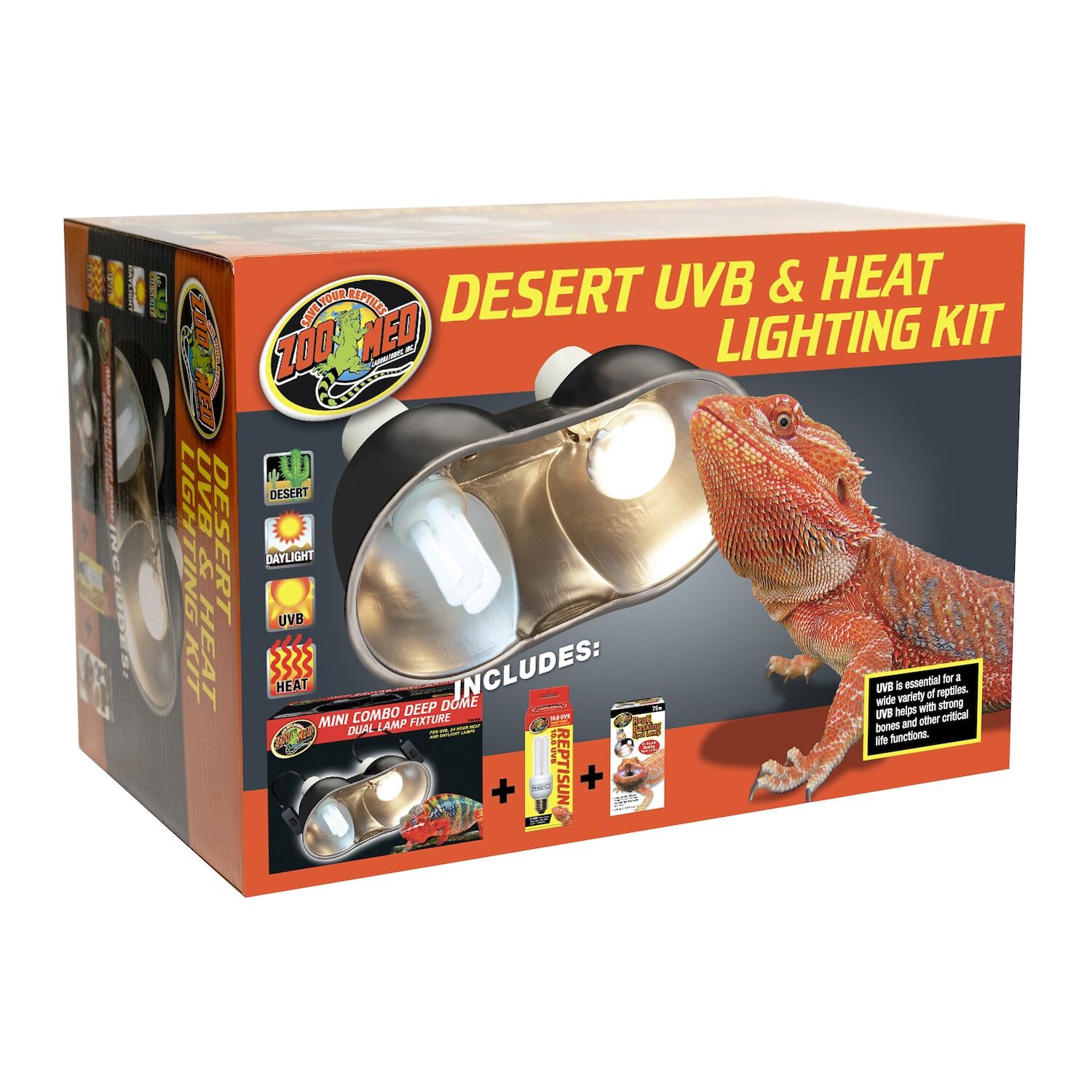 Desert Uvb & Heat Lighting Kit For Reptiles