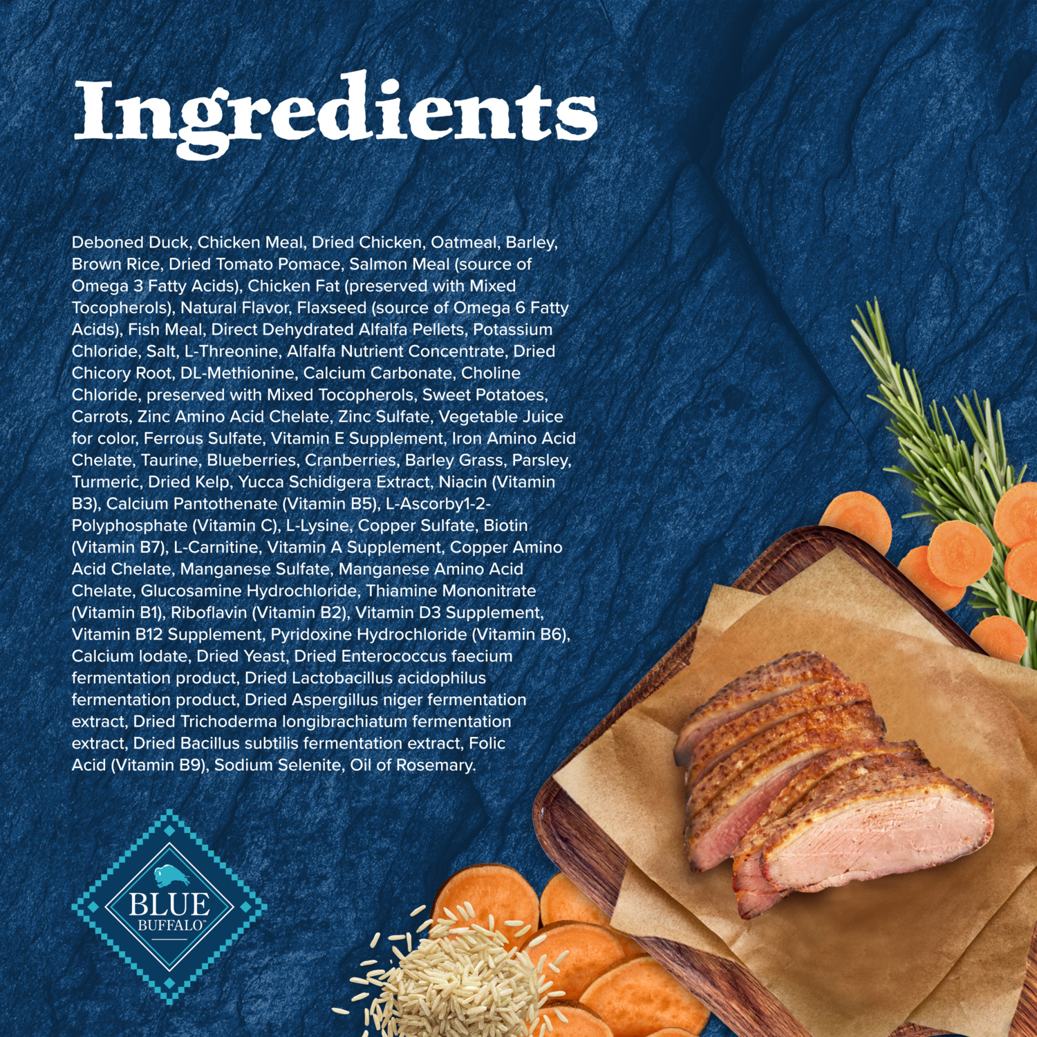 Blue Buffalo Wilderness High Protein Natural Adult Dry Dog Food With Wholesome Grains, Duck, 24Lb