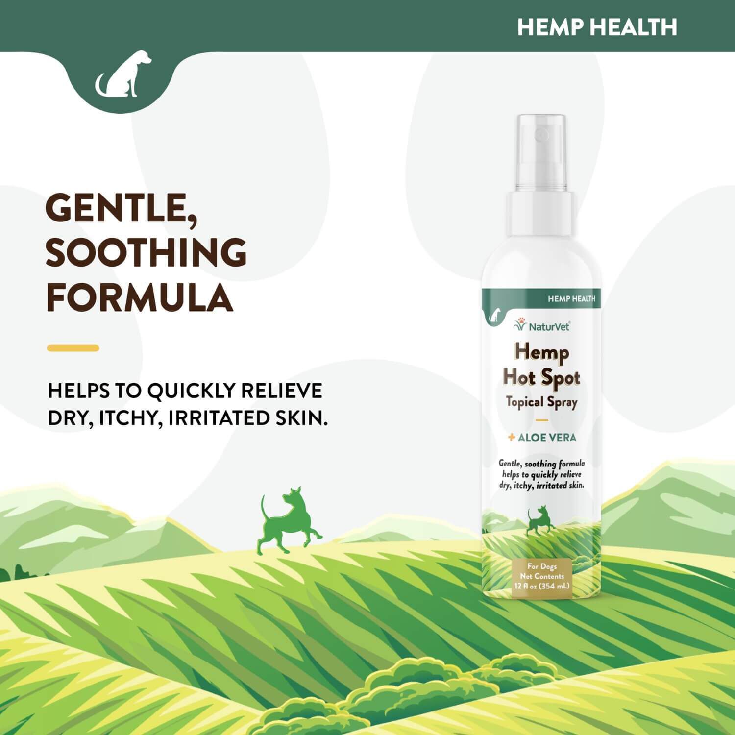 Naturvet Hemp Hot Spot Spray With Aloe Vera For Dogs