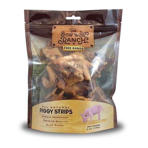 Bow Wow Ranch Single Ingredient All Natural Piggy Strips Dog Treats