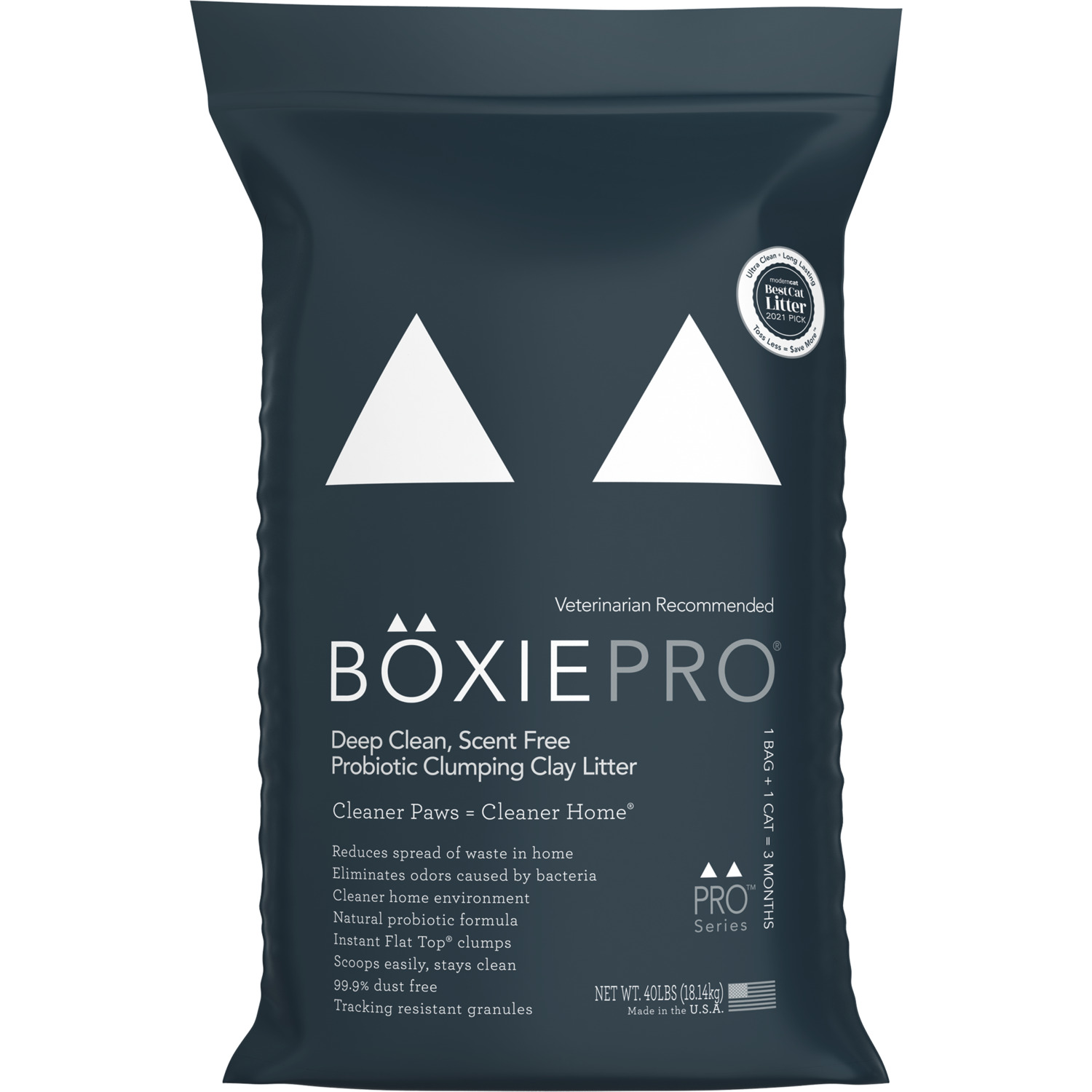Boxiecat Pro Self Cleaning Probiotic Clumping Clay Cat Litter, 40Lb
