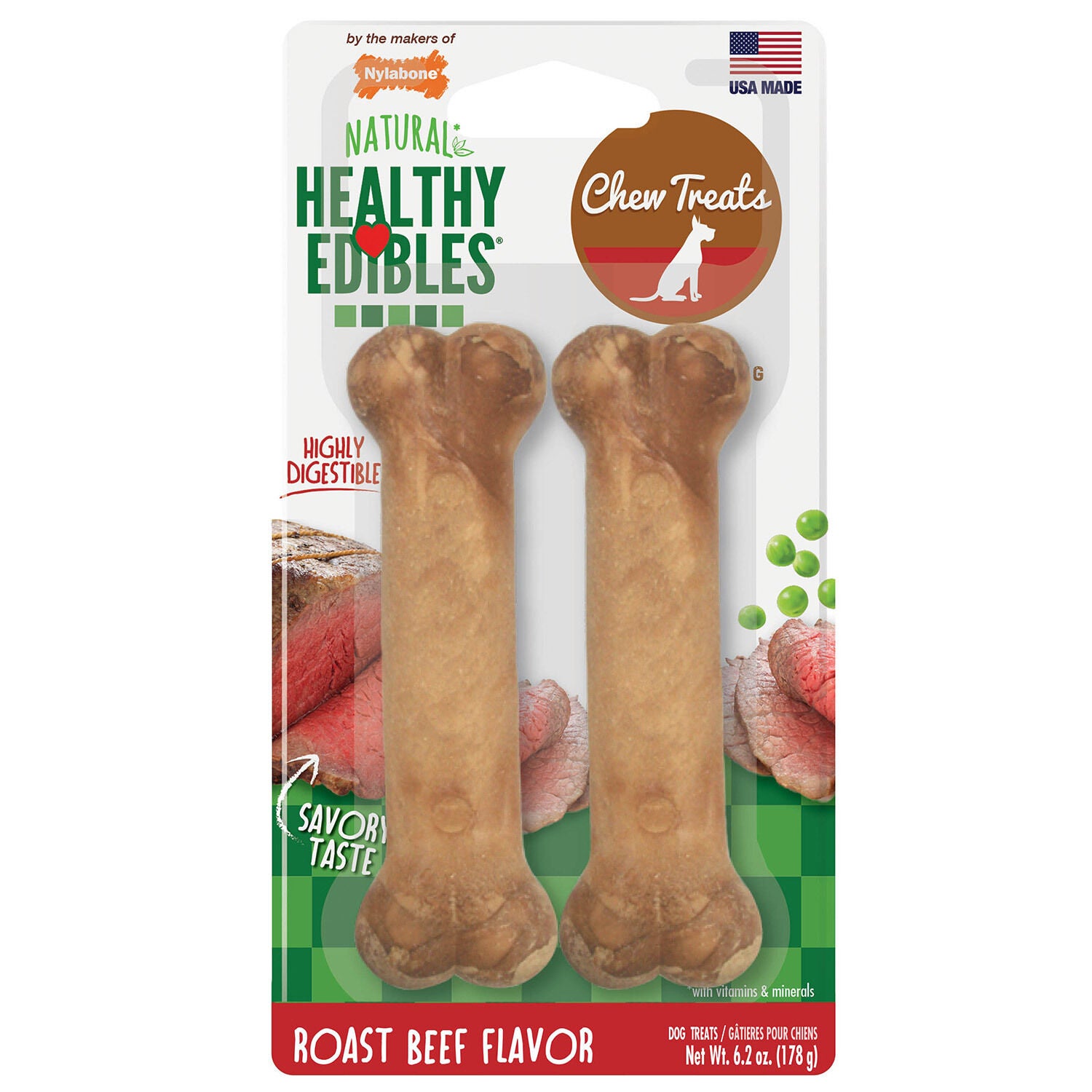 Healthy Edibles Roast Beef Flavor Wolf Dog Treat