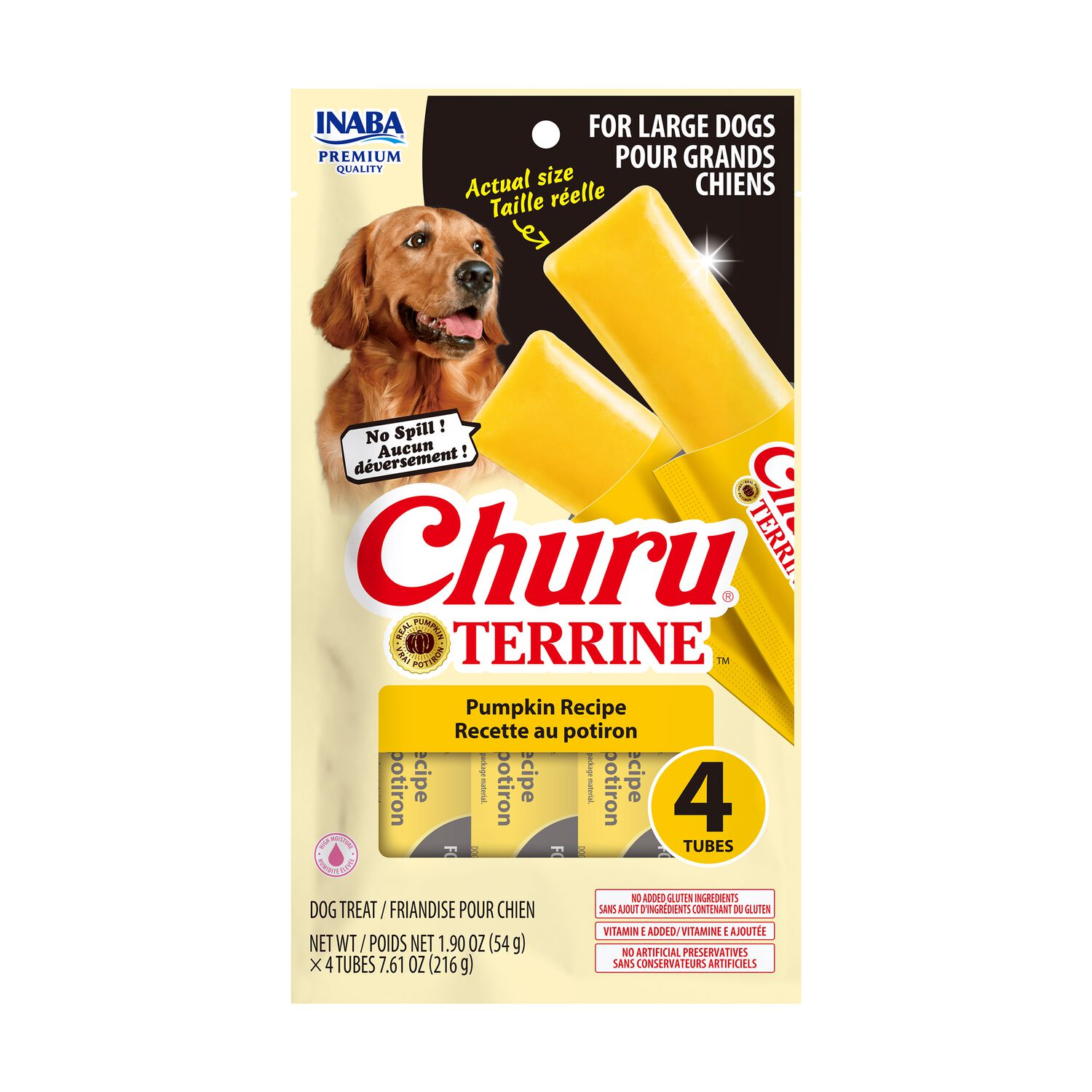 Inaba Churu Terrine Pumpkin Recipe Dog Treats, 4 1.9-Oz Tube