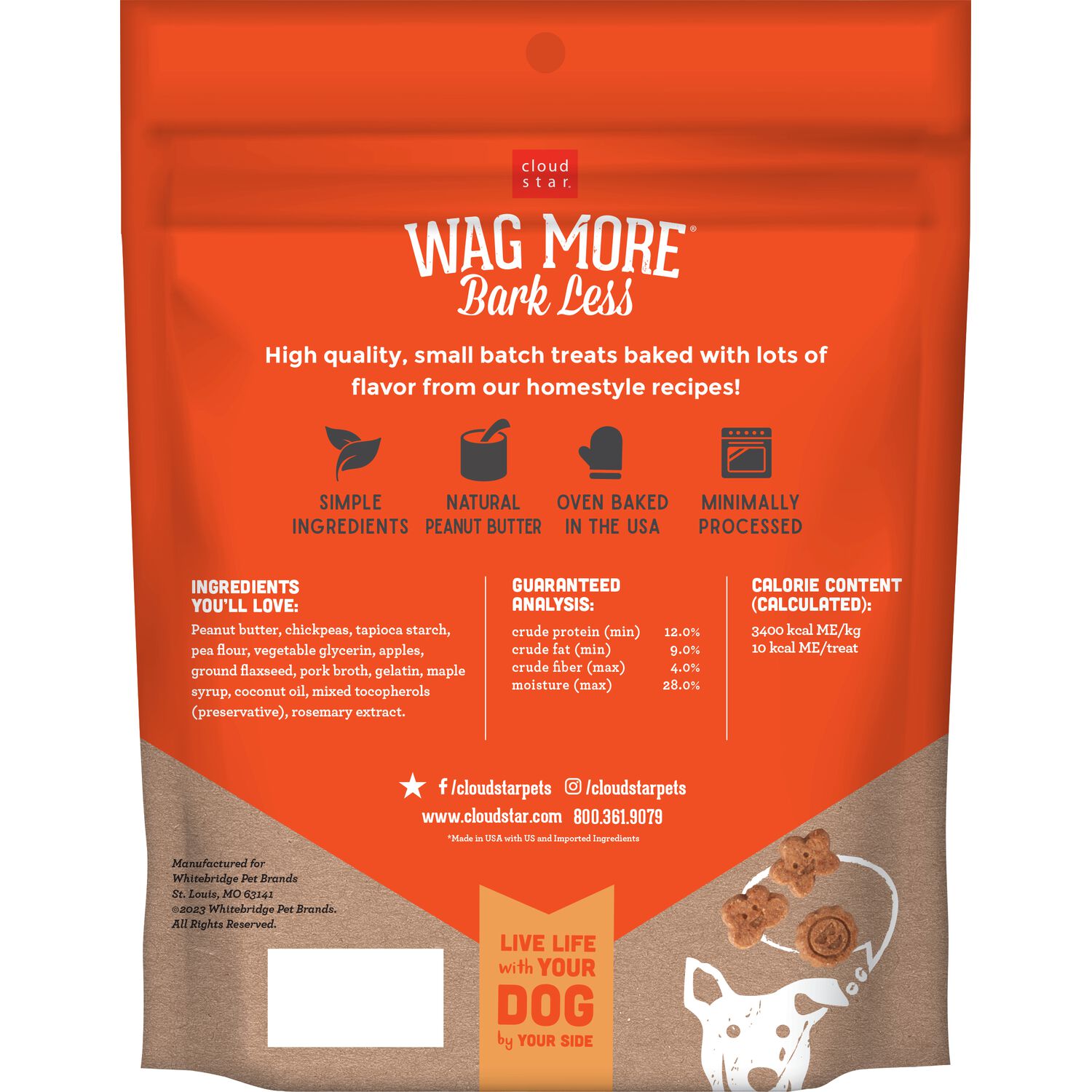 Wag More Bark Less Grain-Free Soft Chews Dog Treats,  Peanut Butter & Apples , 5-Oz