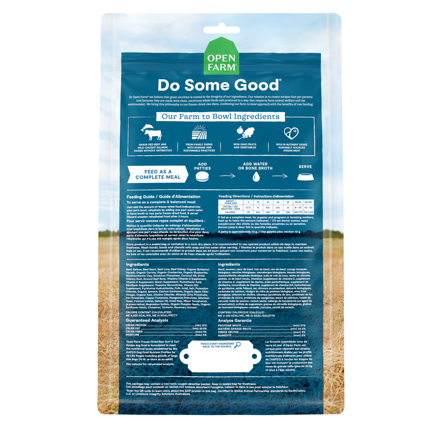Open Farm Freeze Dried Raw Dog Food Patties Surf & Turf Recipe, 10.5Oz
