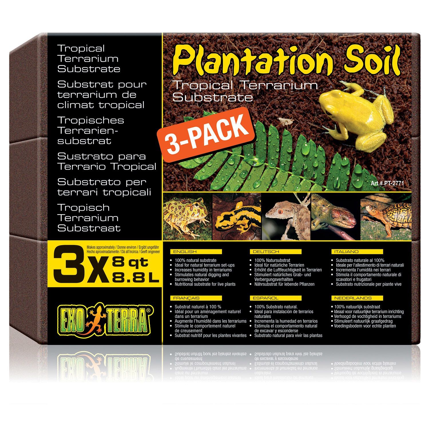 Exo Terra Plantation Soil 3 Pack Substrate For Reptiles
