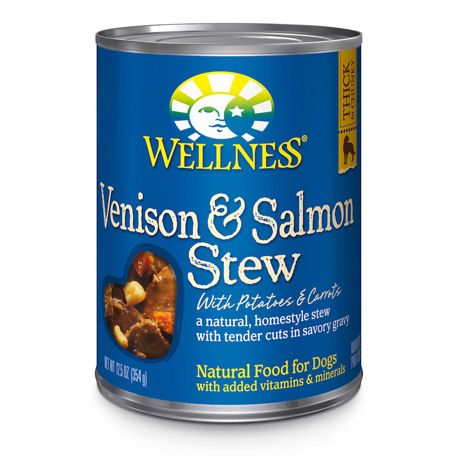 Wellness Grain Free Natural Venison & Salmon Stew with Potato and Carrots Wet Canned Dog Food